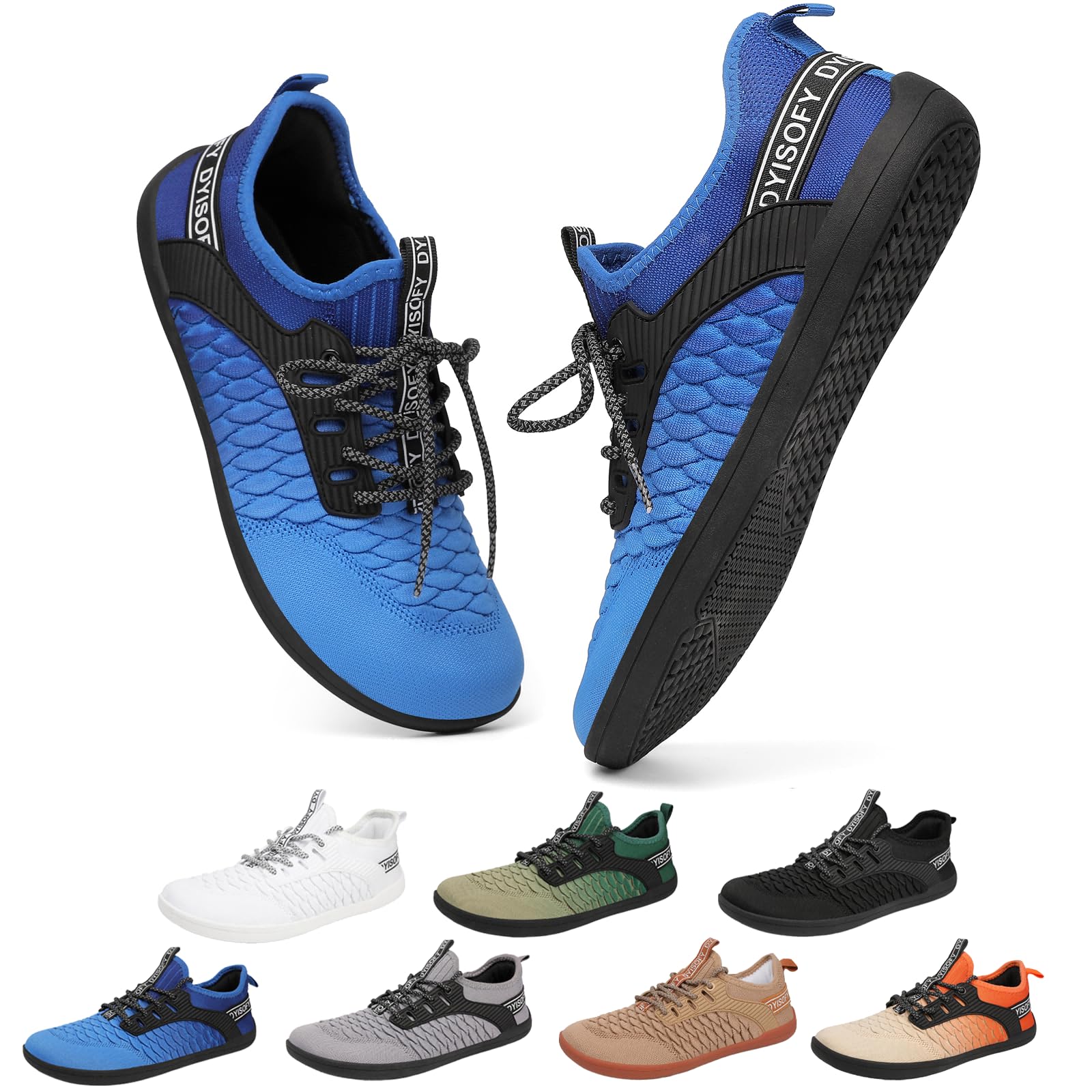DYISOFY Barfußschuhe Damen Herren Frühling-Sommer Traillaufschuhe Fitnessschuhe rutschfest Zero-Drop Leicht Atmungsaktiv Breiter Zehenbox