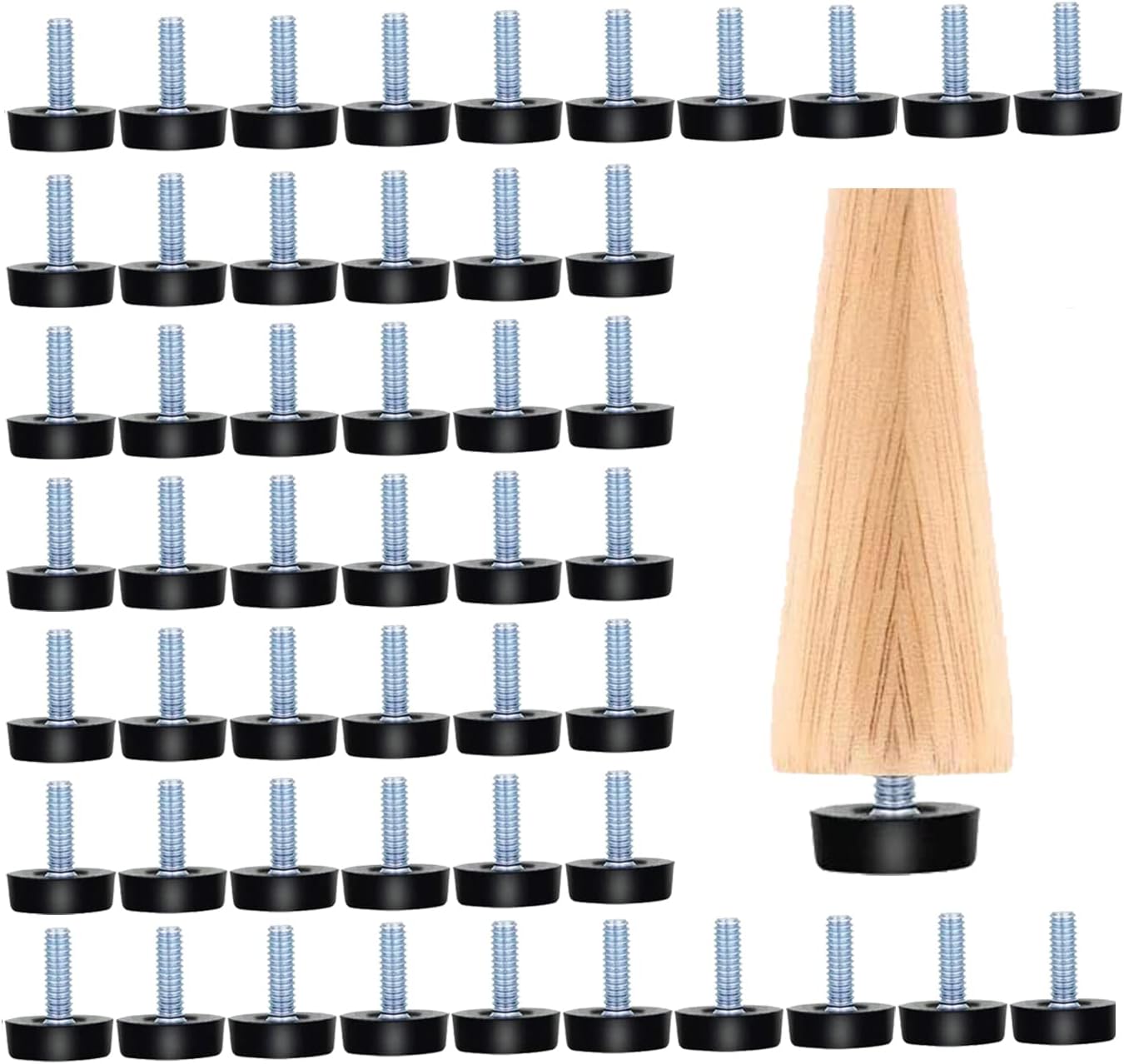 Toolzia 50 Pcs Adjustable Furniture Leveling Feet,Leveling Feet M6 x