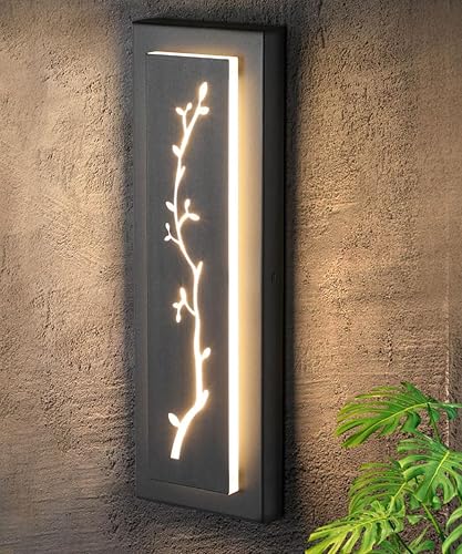 Miniatura 53 de tewei Aplique de pared moderno para exteriores de 23.6 pulgadas, accesorios de iluminación exterior LED negros largos, modernas luces grandes