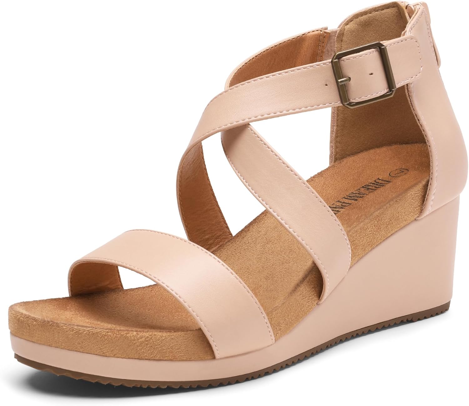 DREAM PAIRS Women's Open Toe Buckle Ankle Strap Summer Platform Wedge Sandals