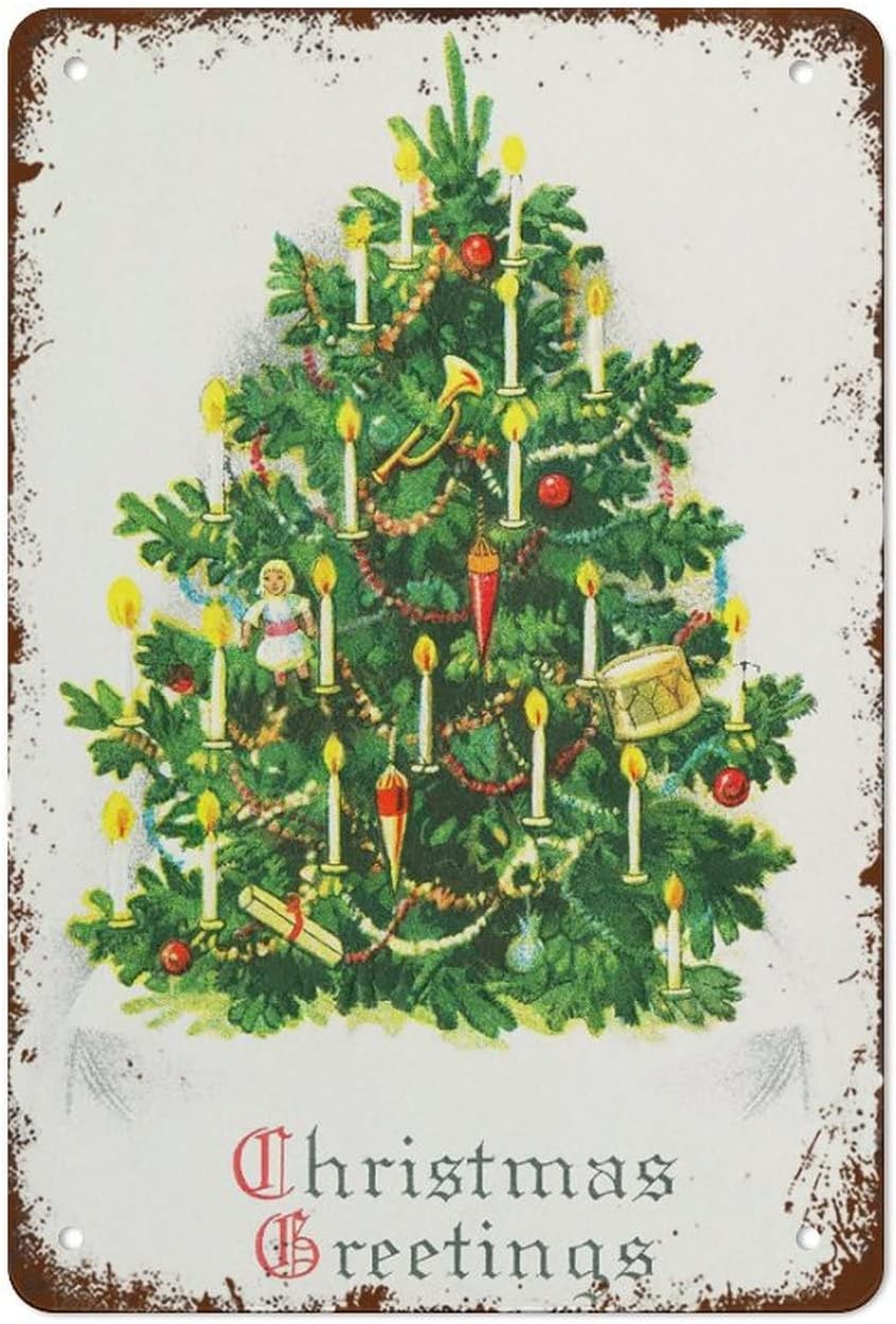 NAMEY Vintage Funny Wall Decor Sign Vintage Christmas Tree