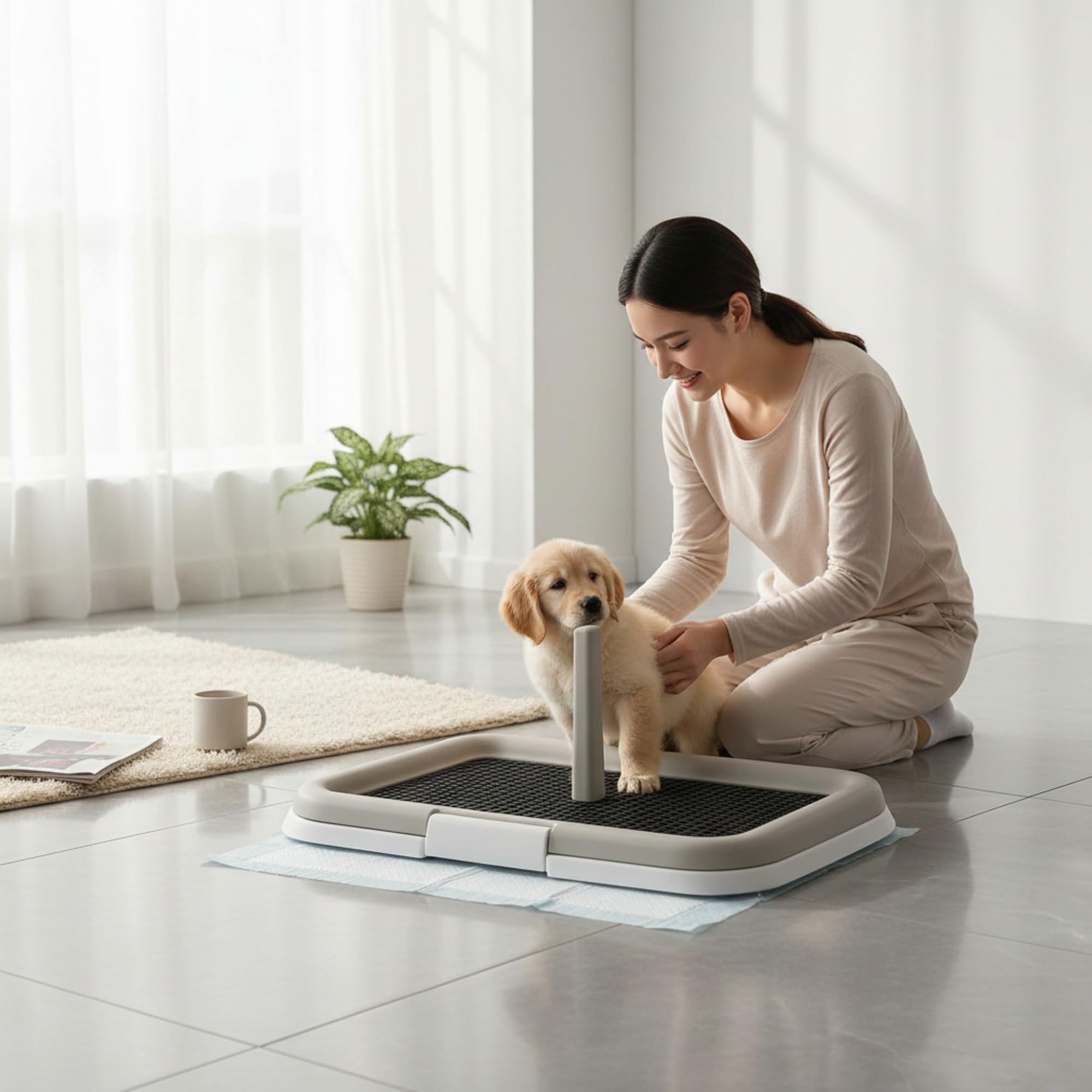 TIENDA EURASIA® VASSOIO ALLENAMENTO WC PER CANI - PIPICAN IN PLASTICA 60X40X4 CM - IDEALE PER L'INGRESSO PER IL BAGNO