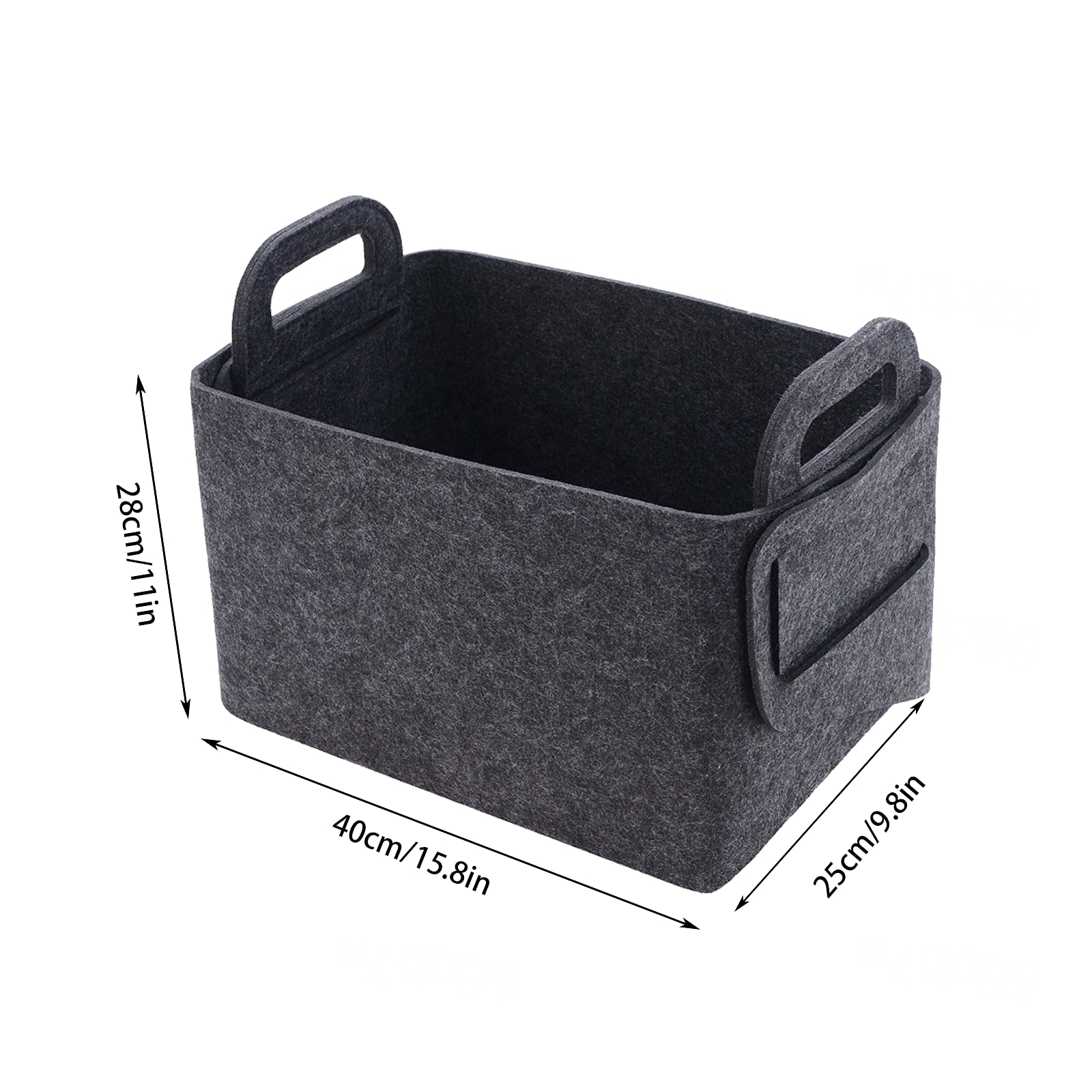 Feuerholzkorb Leder Brennholzkorb Holzkorb Klein mit Henkel Filz Aufbewahrung Ideal für Holz, Kaufartikel, Zeitungen,40x25x28cm