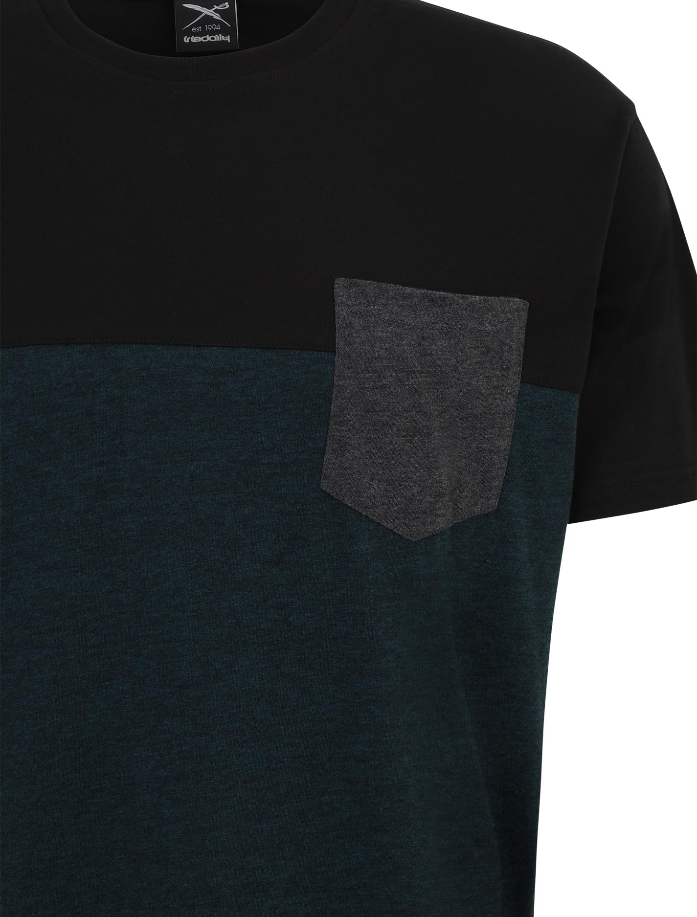 IRIEDAILY Herren Baumwoll T-Shirt mit Brusttasche - Block Pocket Tee