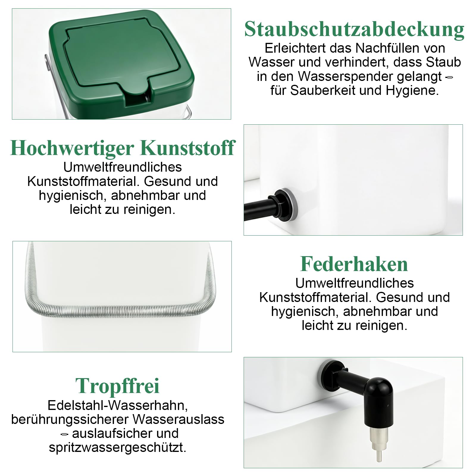 Kaninchentränke 1000ML Trinkflasche Kaninchen mit Halterung, Kaninchen Automatischer Wasserspender, Nippel Nagertränke Keine Tropf Trinkflasche für Nagetiere Kleintierstall(3 Stück)