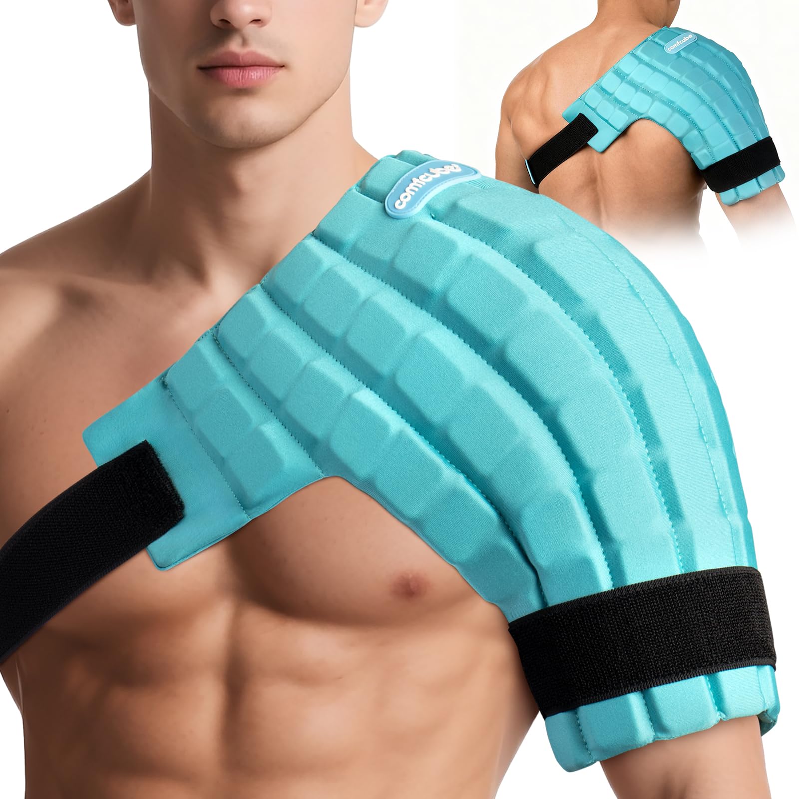 Shoulder Ice Pack Wrap for Injuries, 2 Hours Long Lasting Rotator Cuff Cold Therapy Flexible Shoulder Ice Pack for Pain Relief, FSA Eligible, Cold Pack for Tendinitis, Surgery, Swelling