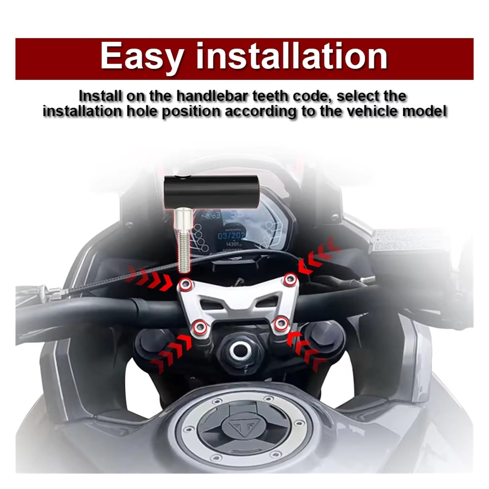 Soportes para Moto Soporte GPS con Pernos M8 Barra 7/8 Pulgadas/22 Mm Soporte Navegación Teléfono Móvil Base Abrazadera Manillar Motocicleta Soporte Teléfono Bici