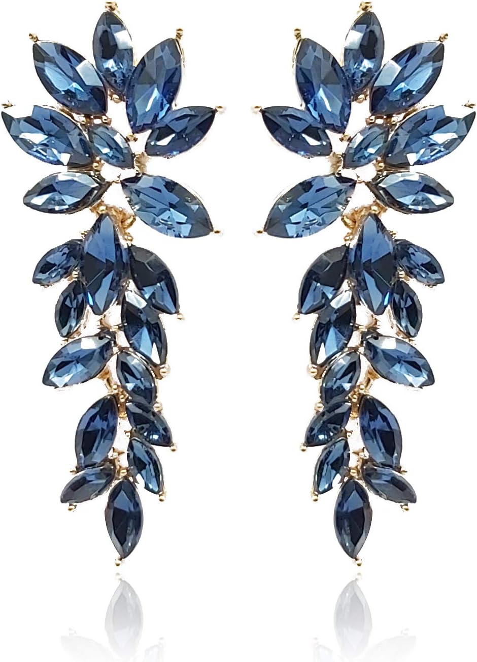 YouBella Fashion Jewelry Bollywood Stylish Crystal Dangler Earrings for Women and Girls (Blue)