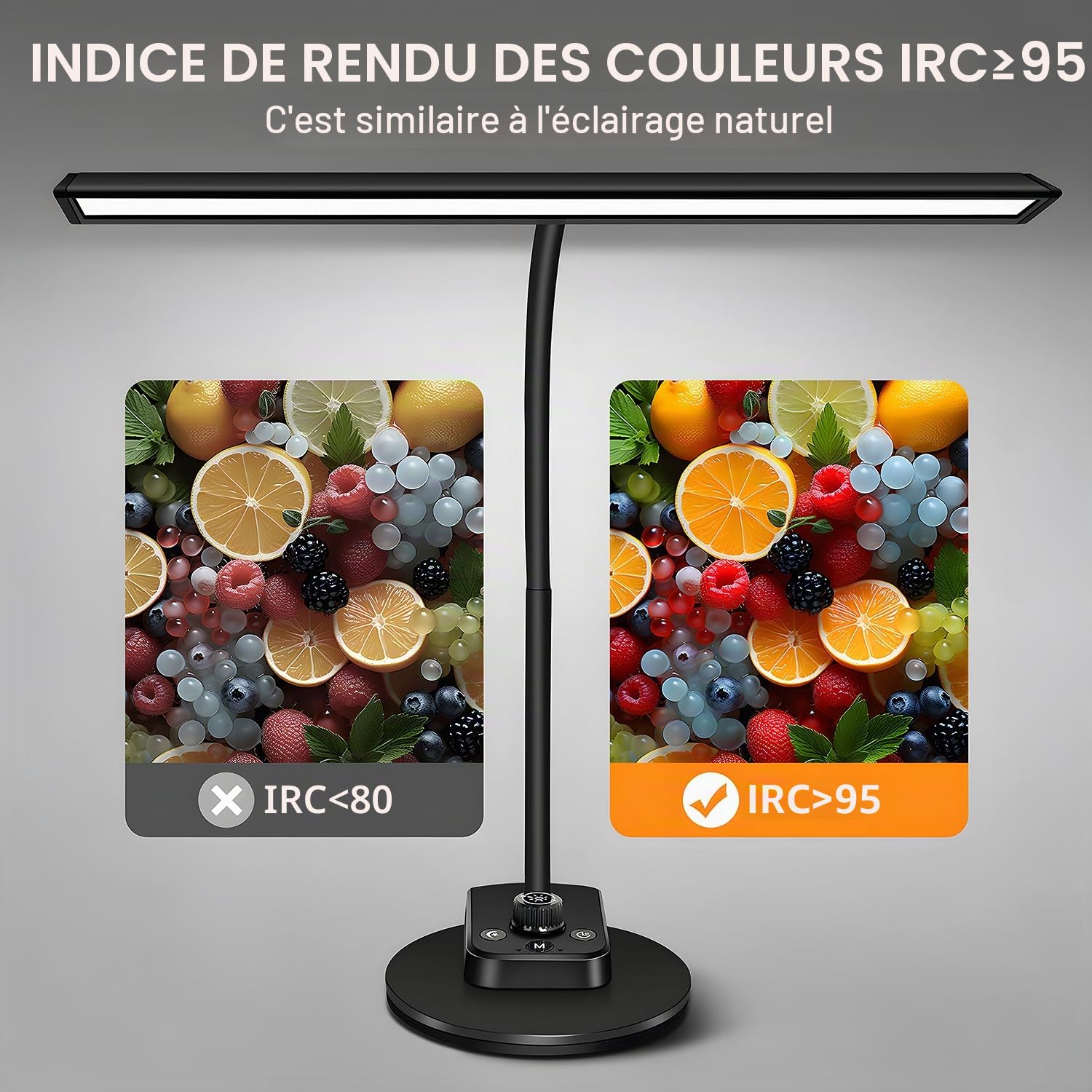 Lampe de piano LED améliorée pour piano à grand/droit et numériques, lampe de pupitre avec col de cygne réglable, minuterie d'arrêt automatique, 5 modes de couleur à intensité variable et port de