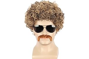 Step Brothers Wig Brennan 70s Disco Afro and Mustache