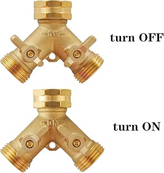 Garden Hose Splitter 2 Way Heavy Duty, Outdoor Faucet Splitter