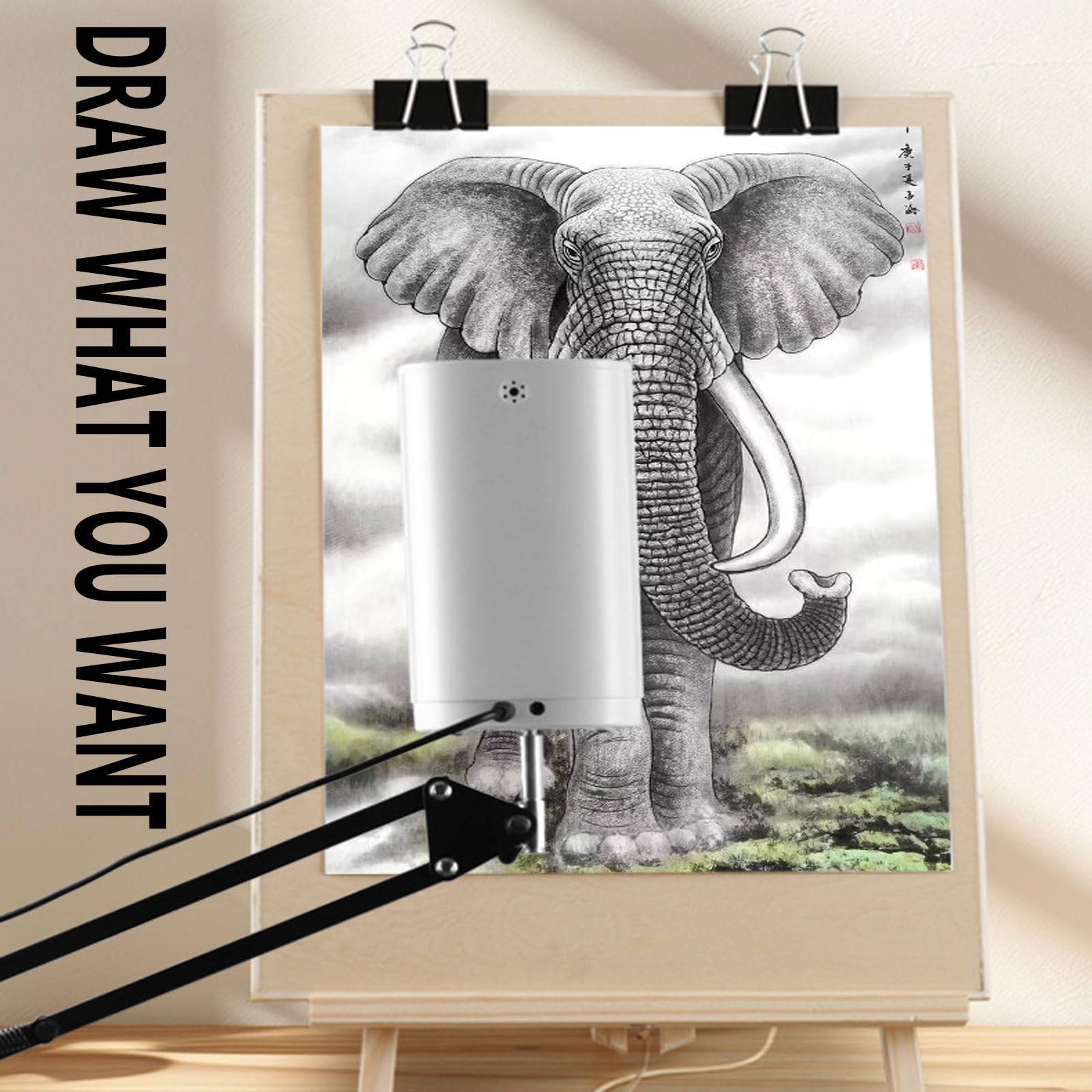 Kunstprojektor, einstellbare Projektionsgröße, zum Abpausen, Zeichenprojektor mit iOS/Android/WLAN/USB/HDMI-Unterstützung, kabellose Projektion für Desktop-Wand, zum Abpausen, für Kunstprojekte