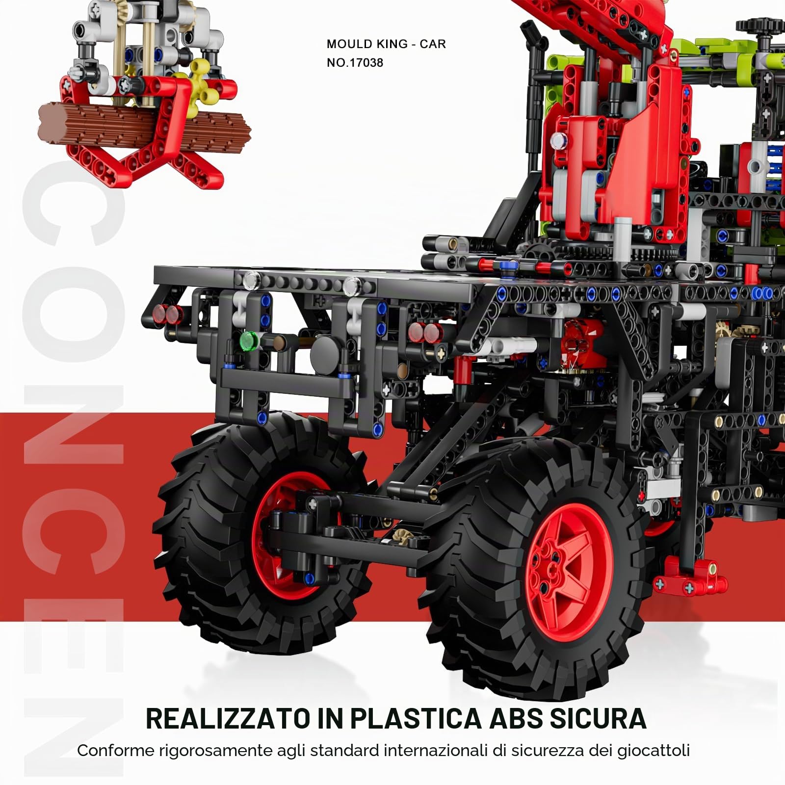 Mould King Kit di costruzione per fuoristrada fuoristrada, modello 2002 pezzi STEM giocattolo per ragazzi a partire dai 14 anni e adulti, kit tecnico (17038)