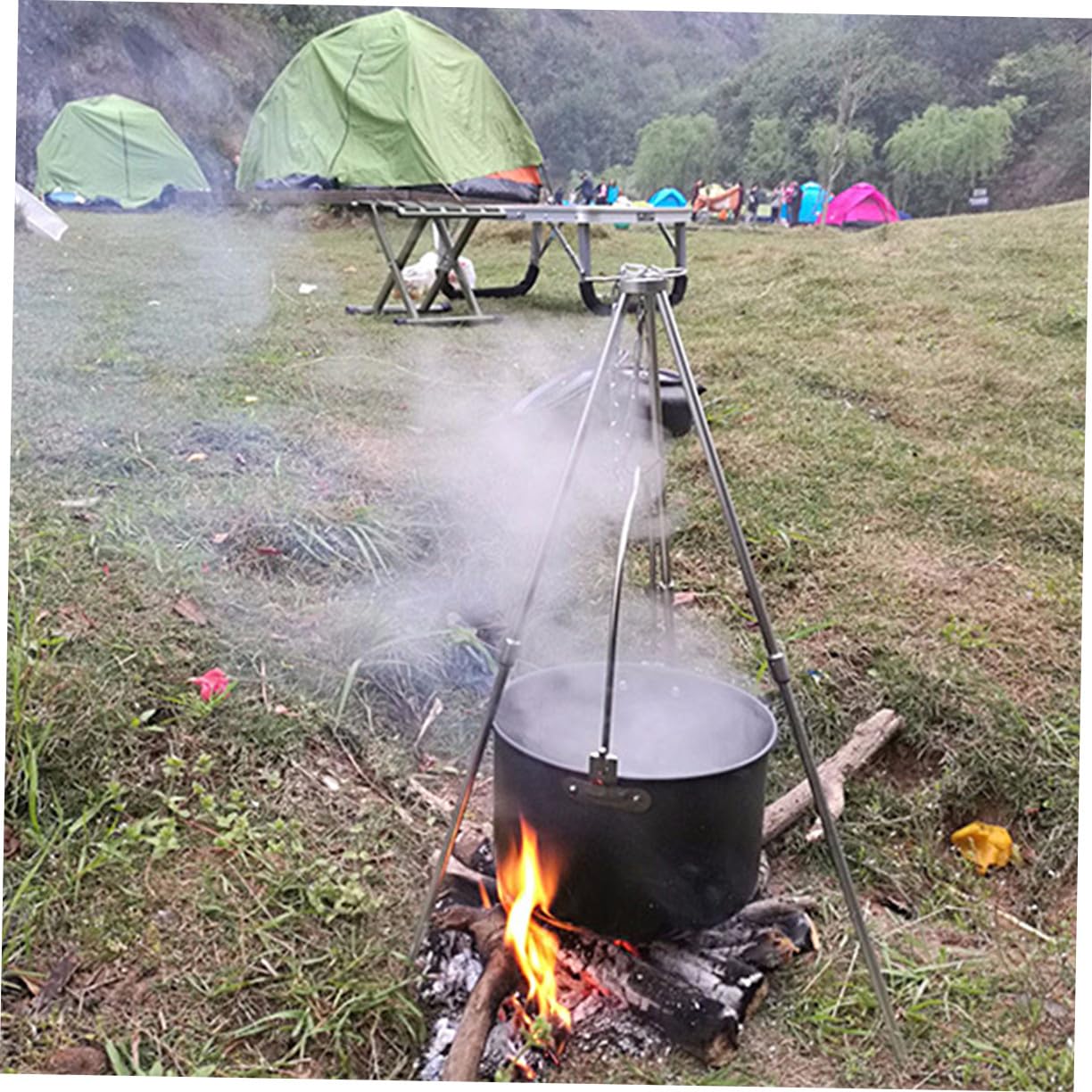 ABOOFAN Campingzubehör Campingkochgeschirrständer mit Aluminiumlegierung und Leichtem Tragbarem Design für Sommeratmosphäre und Outdoor Aktivitäten