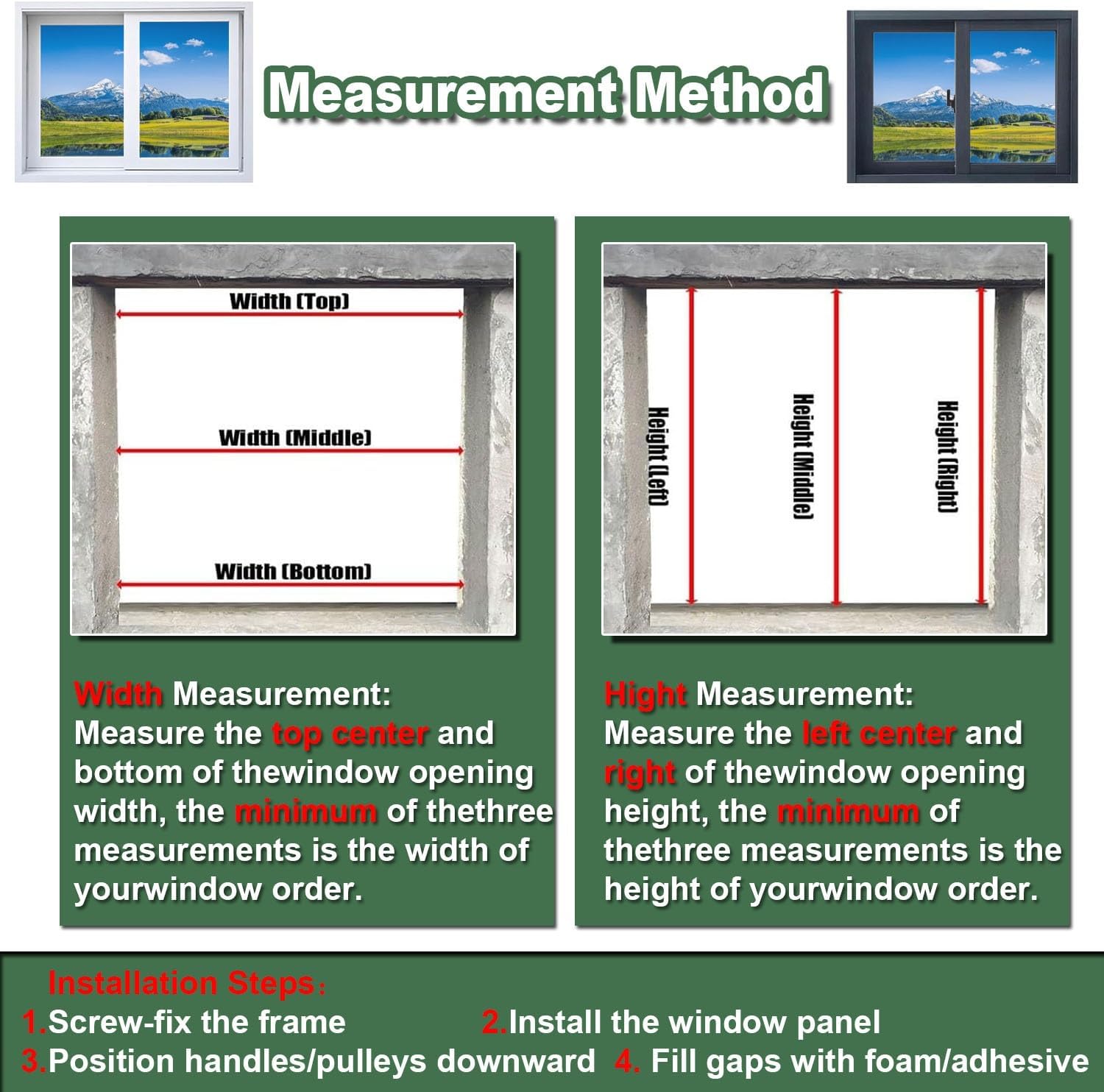 20~45in Sliding Shed Windows Basement Window with Screen and Lock, Aluminum Alloy Frame, 5mm Tempered Glass, Soundproof, for Bathroom, Chicken Coop, Mobile Home, Rv Garage(Black,42x25in)