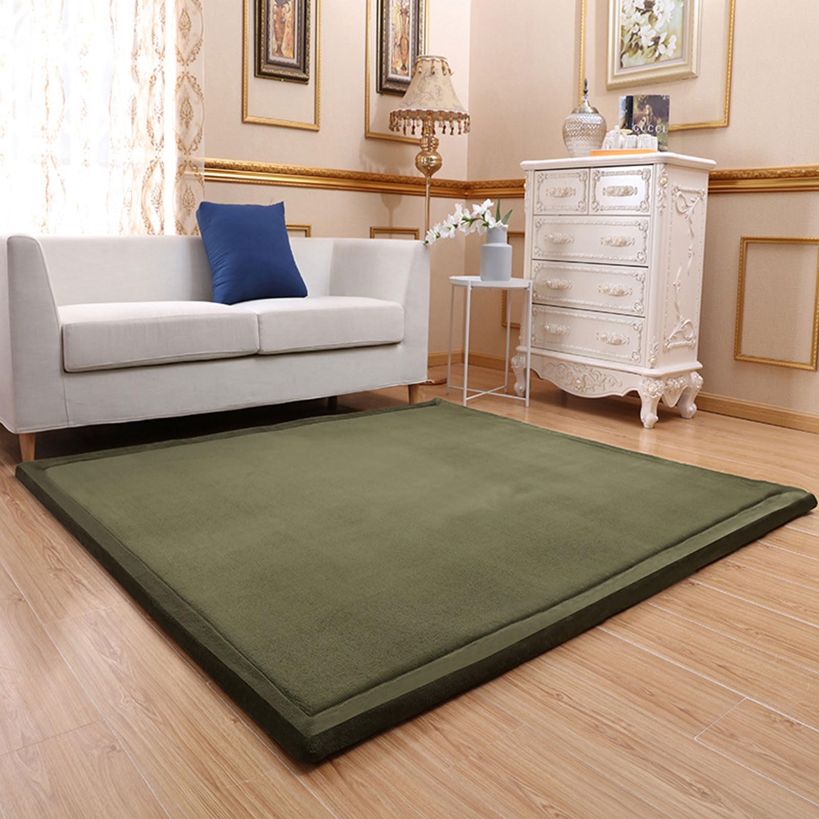 TYYUETY Tatami Mat Crawling Mat - Large Padded Memory Foam Rug for Living Room, Bedroom, Playroom & Nursery