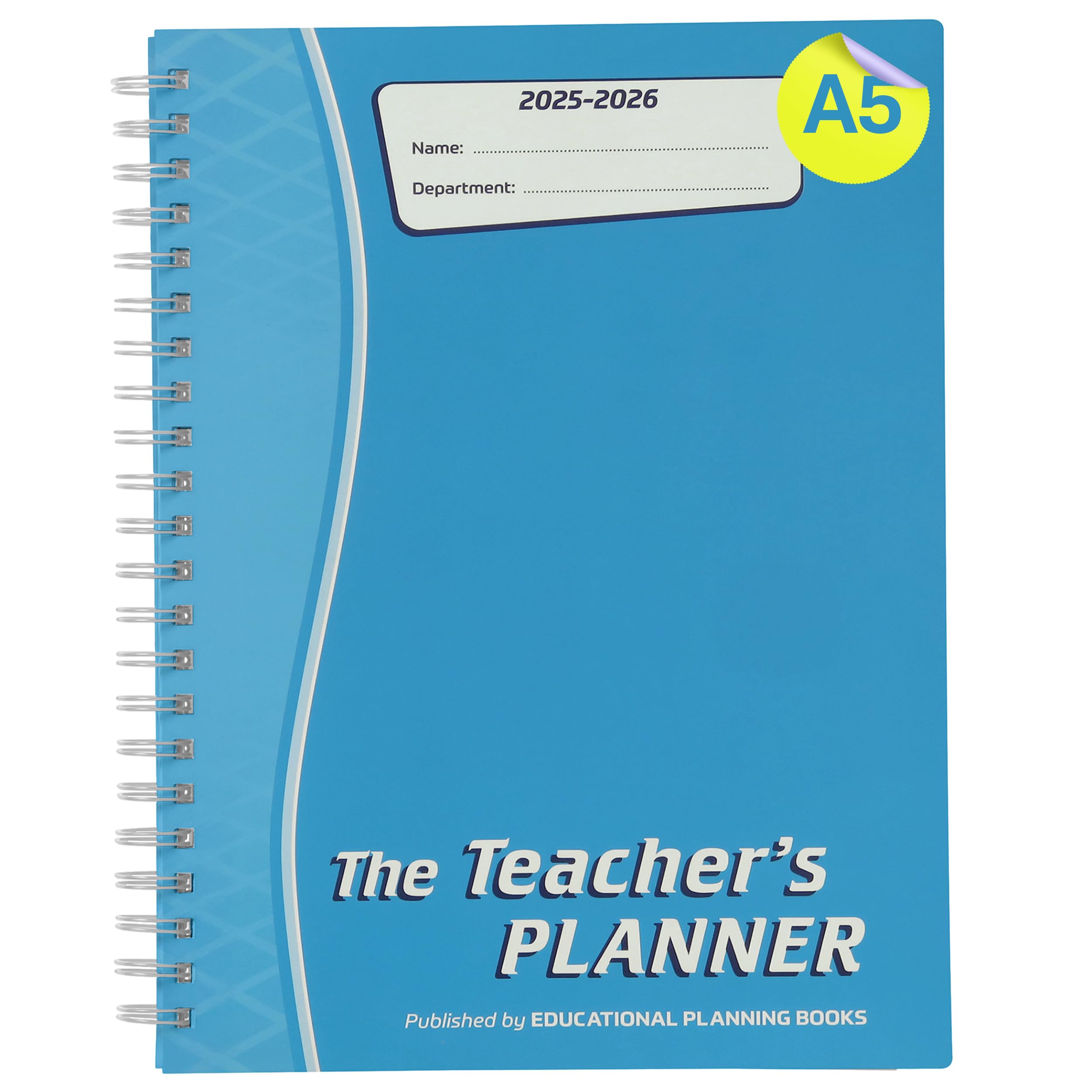 Educational Planning Books - The Teachers Planner 2025-26 | (A5, 8 Periods) | Page-a-Day & Undated, with Dedicated Pages for Year Planning, Exams, Marking, Contacts, and more - Turquoise (TP7-T)