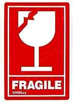 Vista 8 de 3 x 5 pulgadas, 100 calcomanías frágiles para envío: fácil de rasgar, adhesivo permanente, mango con calcomanías de cuidado para caja de envío