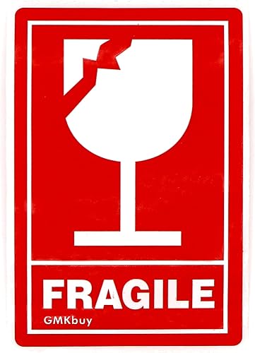 Miniatura 8 de 3 x 5 pulgadas, 100 calcomanías frágiles para envío: fácil de rasgar, adhesivo permanente, mango con calcomanías de cuidado para caja de envío