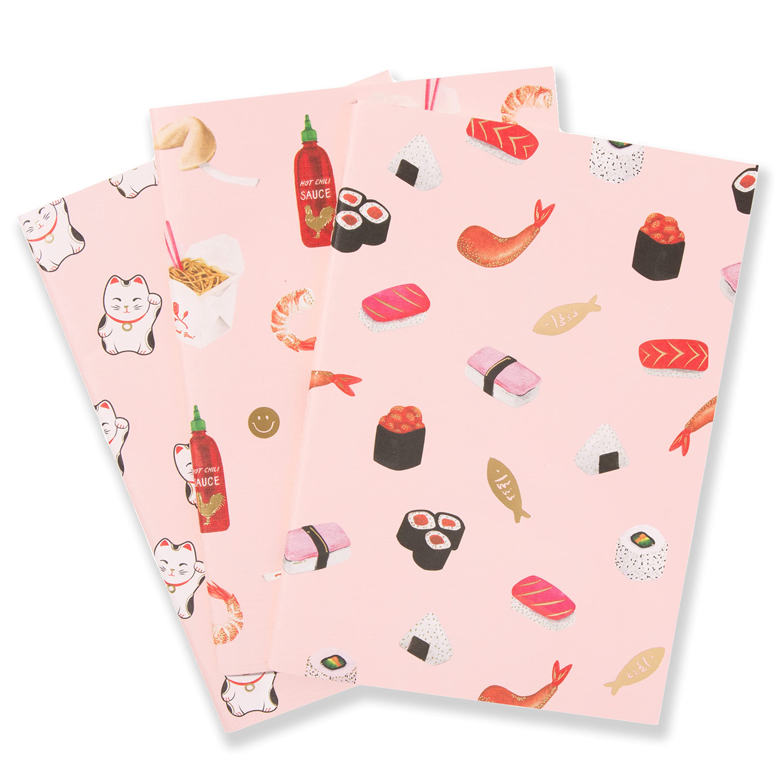 Sonix Stationery [3-Pack] Have A Nice Day (Sushi, Disco Kitty, Take Out) - Notebook Set
