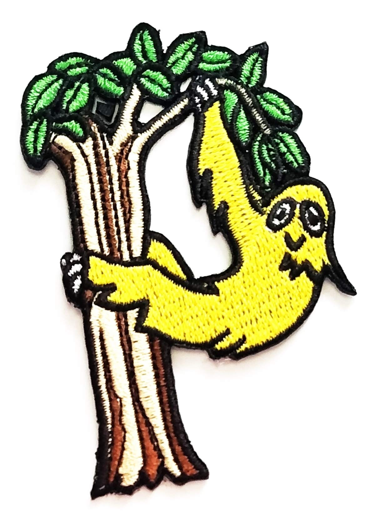 Nipitshop Patches Design nifty Yellow Monkey Gibbon Climb The Tree Cartoon Kids Patch Embroidered Iron On Patch for Clothes Backpacks T-Shirt Jeans Skirt Vests Scarf Hat Bag