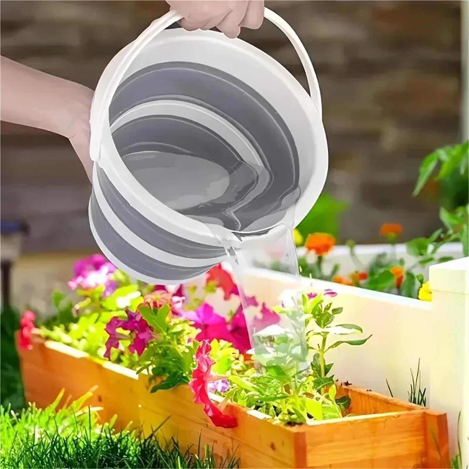 Secchio Pieghevole Secchio d'acqua pieghevole portatile da 5 litri, secchio da pesca for auto all'aperto, secchio espandibile multiuso da viaggio e for uso domestico, secchio for autolavaggio