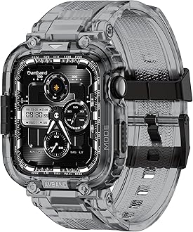 amBand M1 Rugged Case with Strap Compatible with Apple Watch Series 8/7 45mm, Durable TPU Military Sport Wristband with Bumper Protective Cover Designed for iWatch 6/SE/5/4/3/2/1 44mm 42mm Men