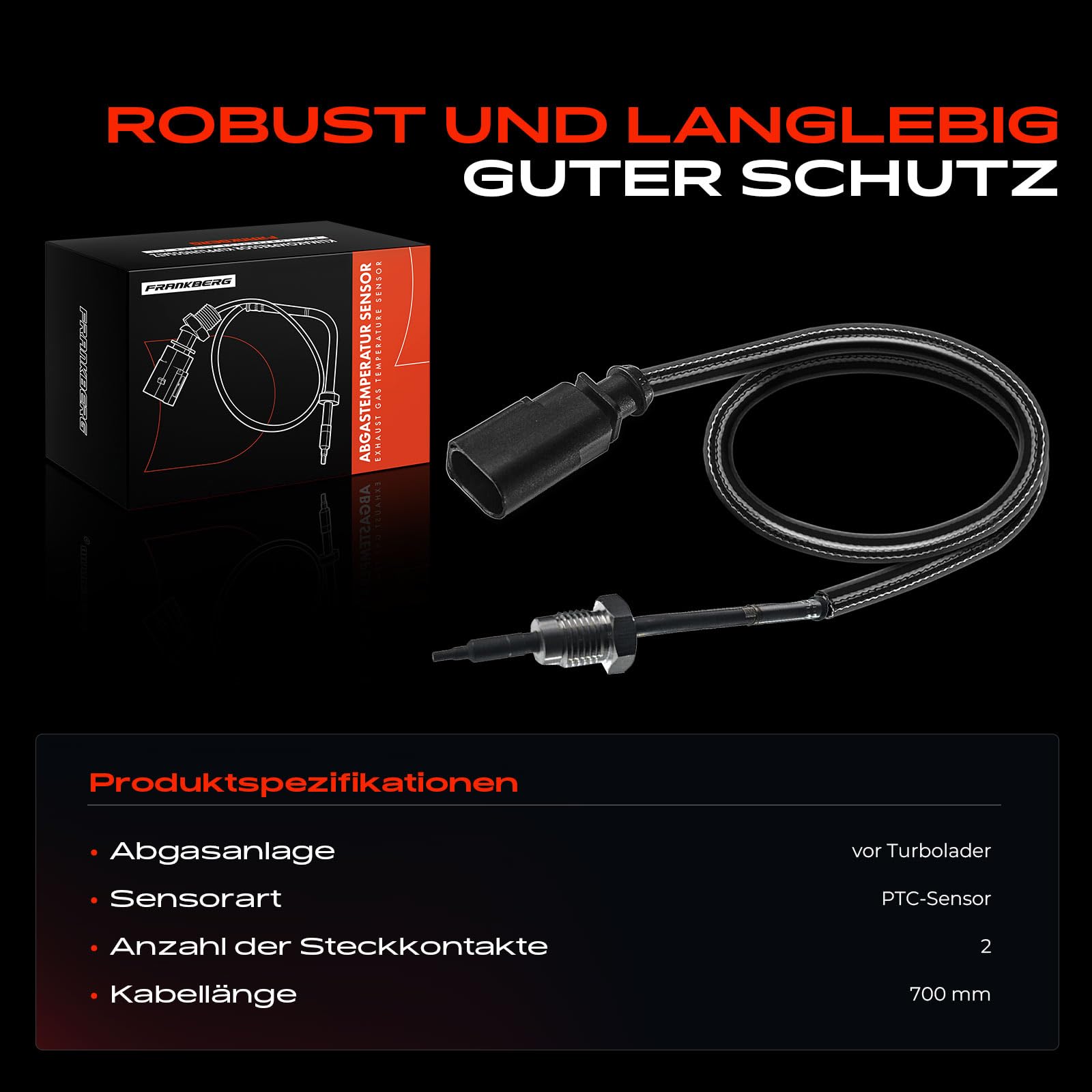 1x Abgastemperatur Sensor für MULTIVAN T5 TRANSPORTER T5 Bus Kasten 7H 7E T5 Pritsche Fahrgestell 7J 2009-2015 03L906088DJ