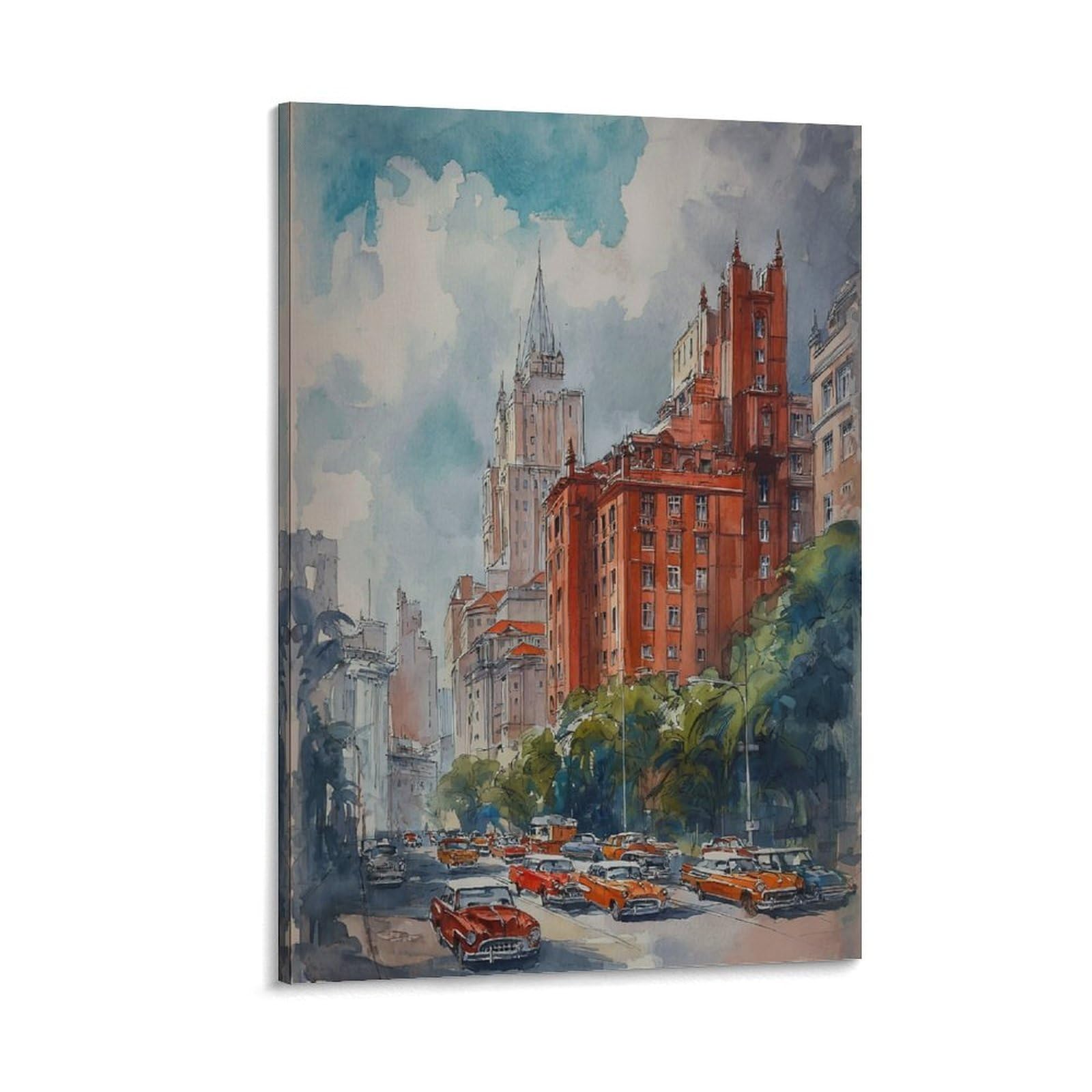 Atlanta City 24x36inch(60x90cm) Vintage Travel Poster Watercolor Canvas Art