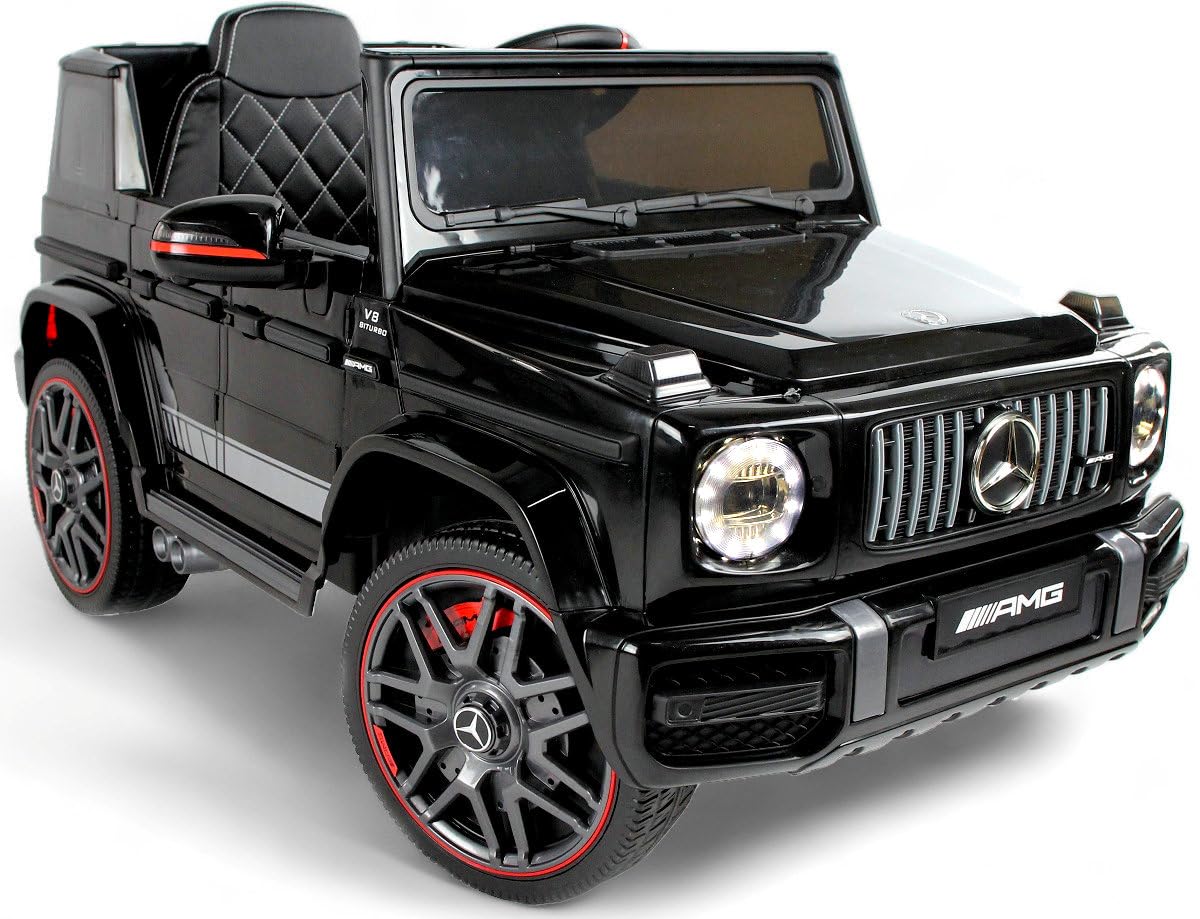 Auto elettrica per bambini, Mercedes G63 AMG, EVA, veicolo per bambini (bianco)