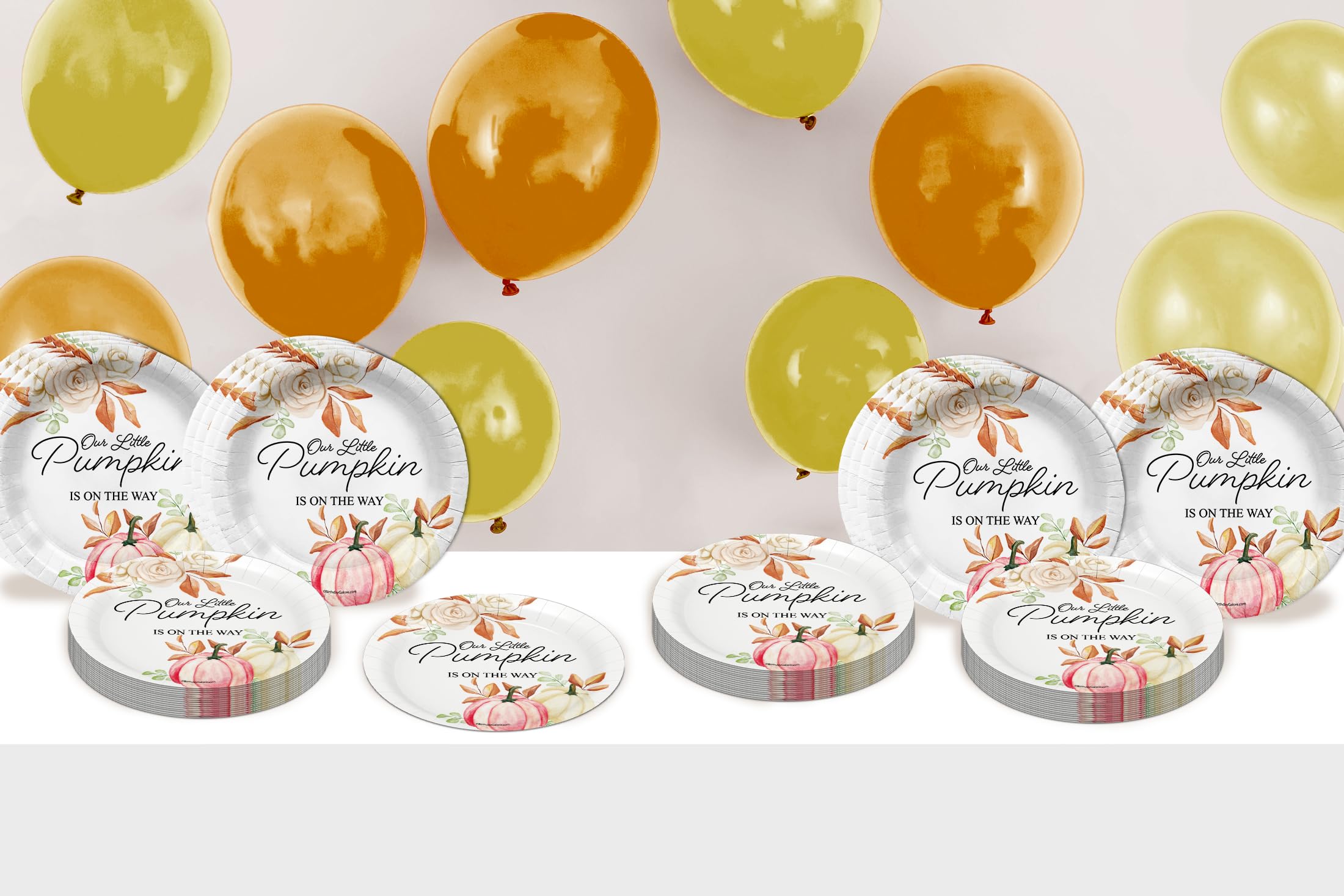 Birthday Galore Little Pumpkin On The Way Girl Baby Shower Party Supplies Große 22,9 cm Pappteller in Großpackung, 32 Stück