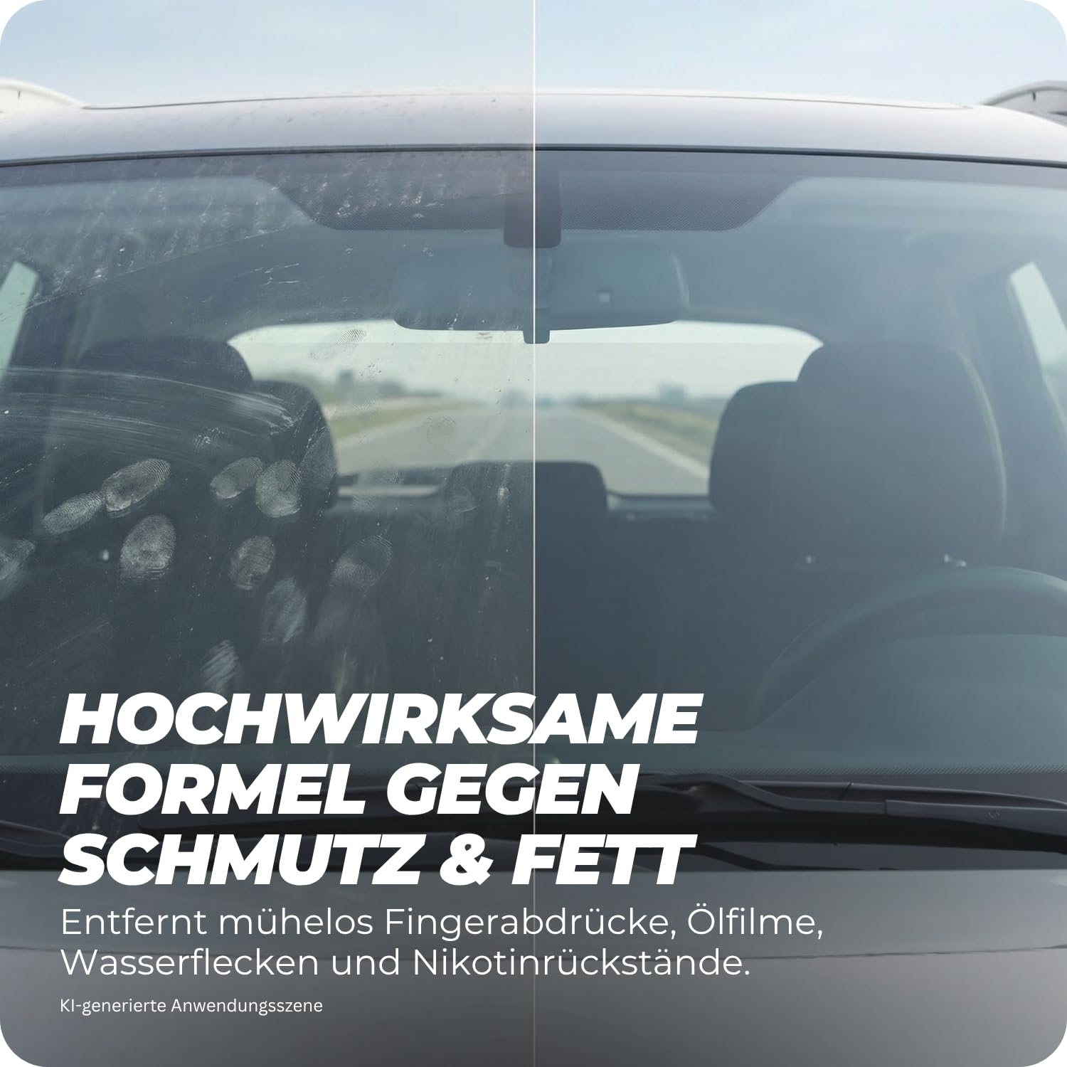 Glasreiniger 5L - Streifenfreie kristallklare Sicht - Schnelltrocknende Formel - Für Scheiben, Spiegel & Chrom