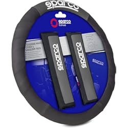 Funda Volante Berlingo Sparco SPC1111KGR Almohadillas y Funda de Volante, Negro/Gris