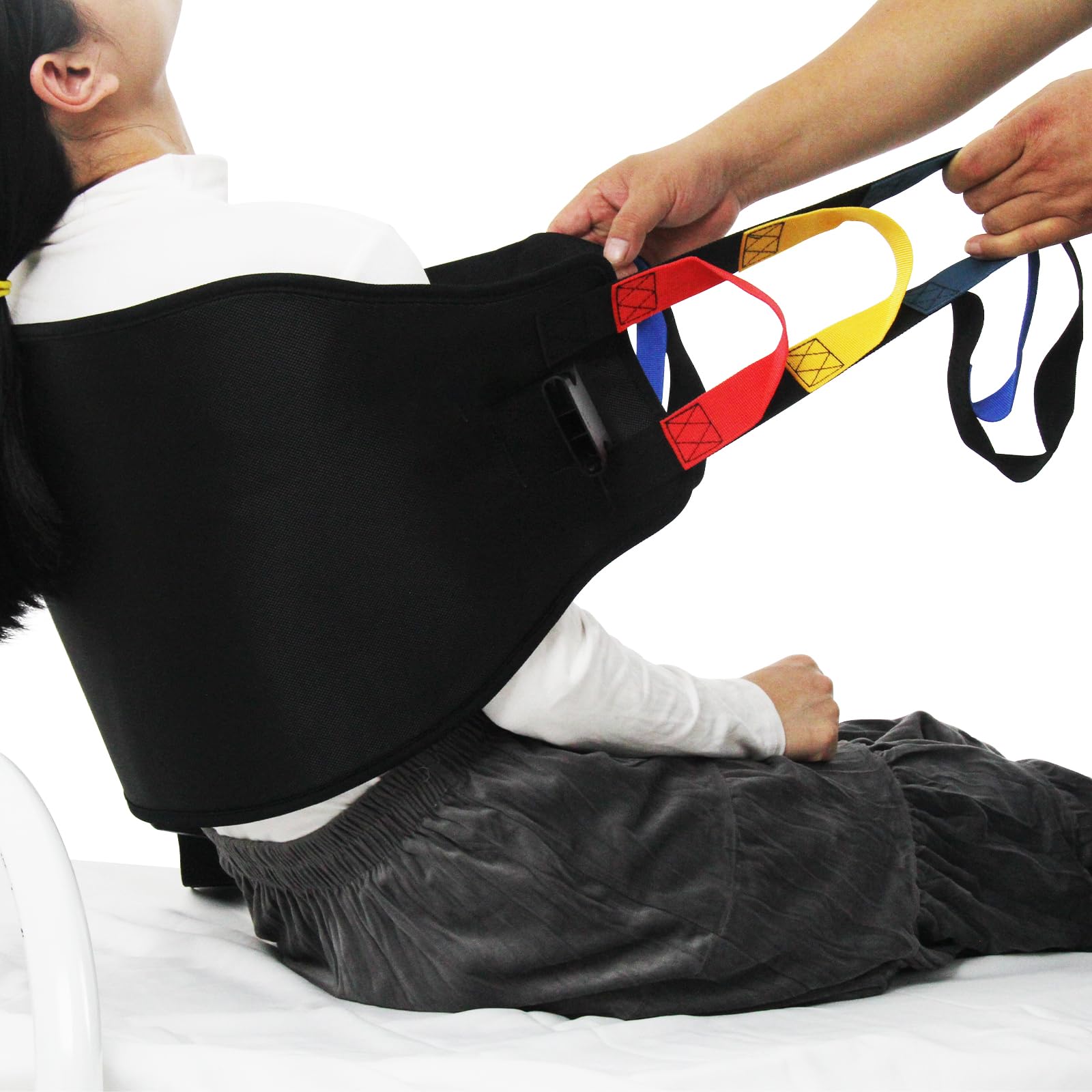 Multi-Handle Transfer Sling Lifting Seniors, Transfer Nursing Sling Lifting Disabled, Safer Transfer Boards, Advanced Transfer Belts Lifting Seniors, Gate Belt for Elderly(Black)