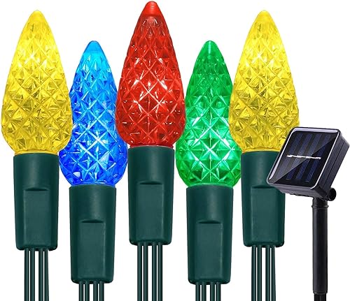 Miniatura 8 de ITICdecor C6 - Tira de luces solares impermeables para exteriores, 23 pies, 50 luces LED solares de Navidad, decoración de luces de hadas, 8 modos