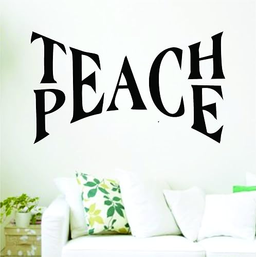 Dabbledown Calcomanías para pared, versión 101, texto en inglés "Teach Peace", con cita inspiradora, para niños, niñas y adolescentes
