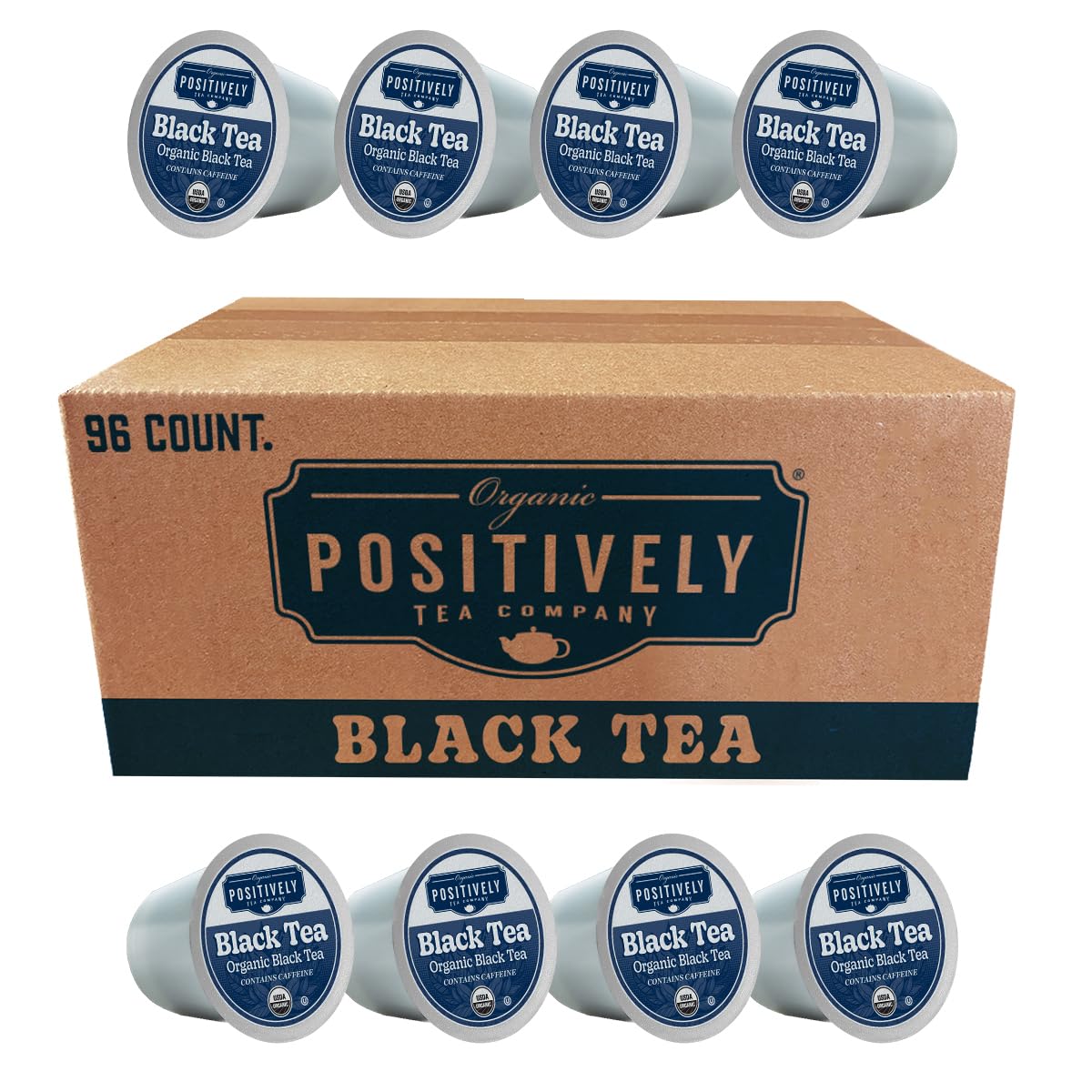 Organic Positively Tea Company, Organic Black Tea, K-Cup Compatible, 96 Pods