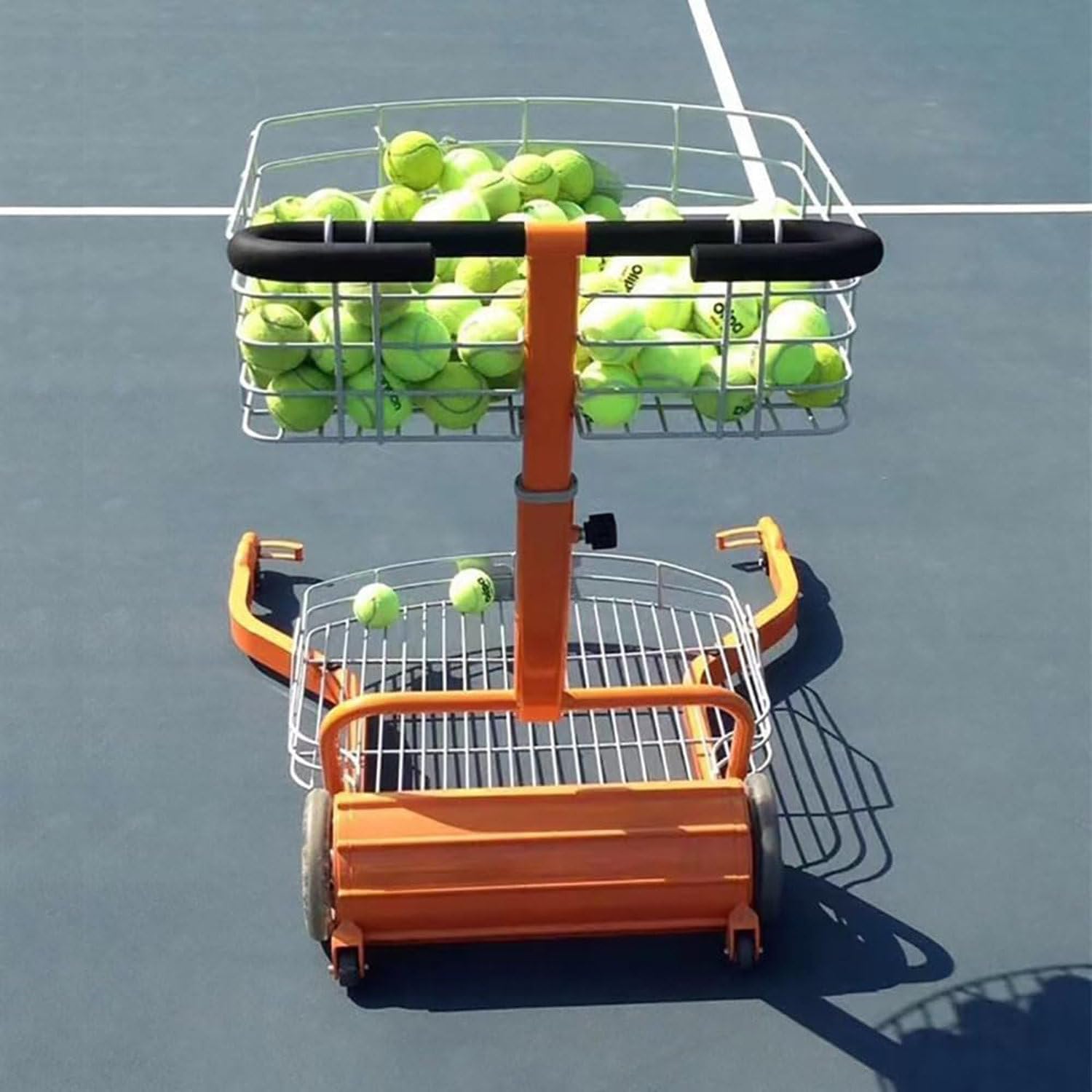 Raccoglitore automatico per palline da tennis, carrello per raccogliere palline da tennis, cestino per recupero rapido senza sforzo, non richiede piegatura, attrezzatura da tennis per risparmiare