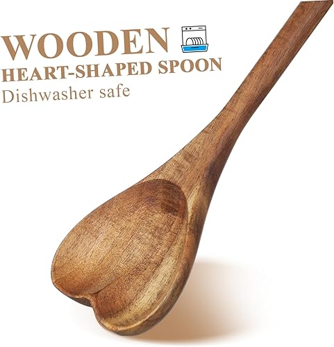 Miniatura 4 de Cabilock Cuchara en forma de corazón resistente al desgaste para postres elegante utensilio para fiestas y pícnics diseño ergonómico para uso cómodo