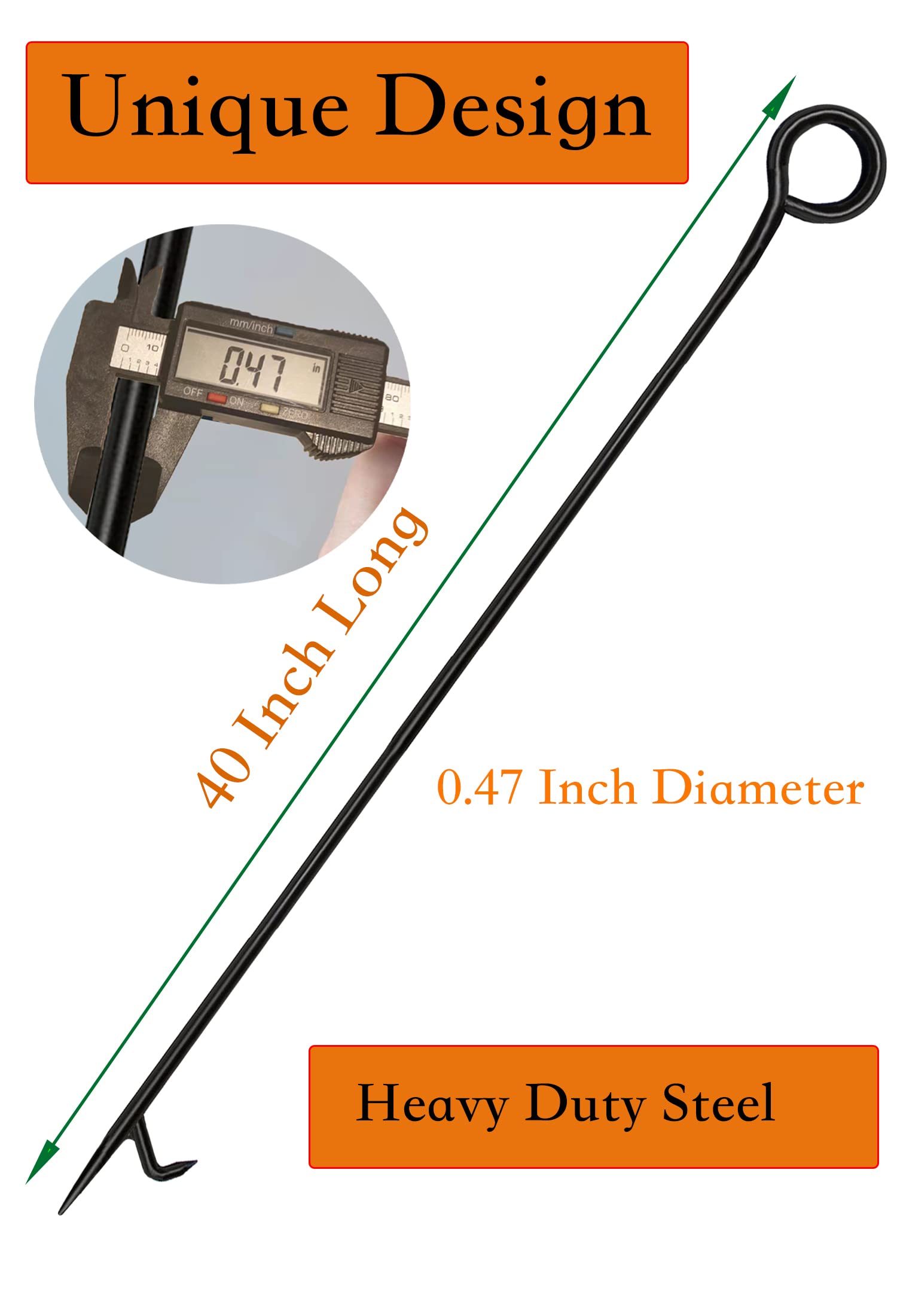 Fire Poker for Fireplace. 40 in Heavy Duty Fireplace Poker. Wrought