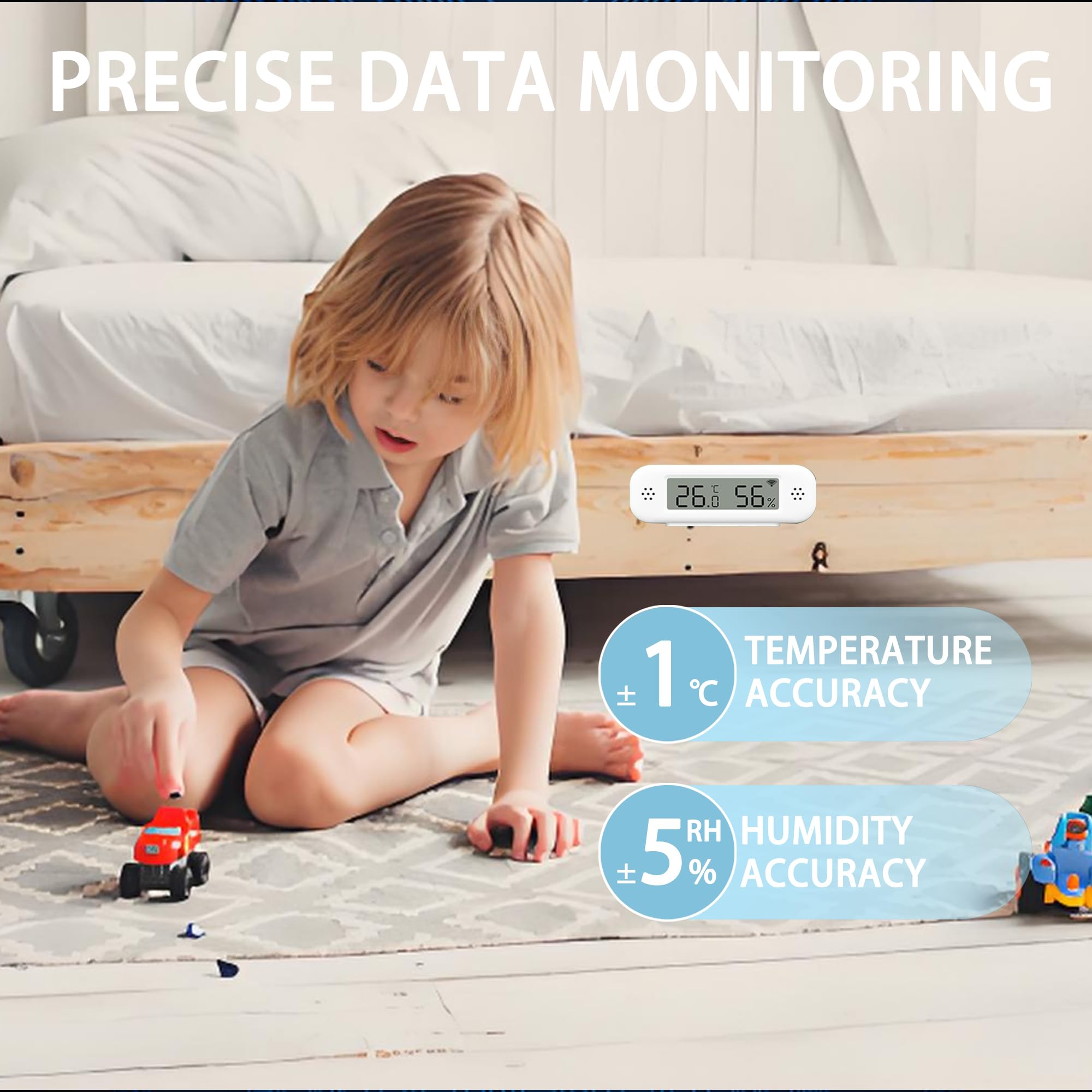 Smartes WiFi Thermometer Hygrometer - Temperatur & Feuchtigkeit Monitor Mit App