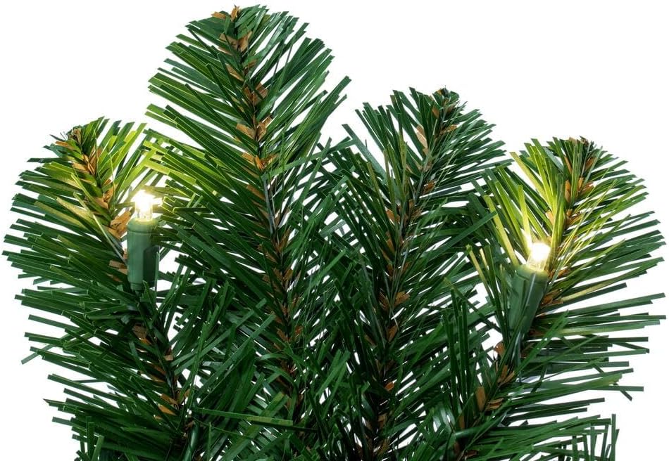 Vickerman 48" Oregon Fir Artificial Wreath - Faux Christmas Wreath with Warm White LED Mini Lights - Wreath for Mantel or Door - Reliable and Durable