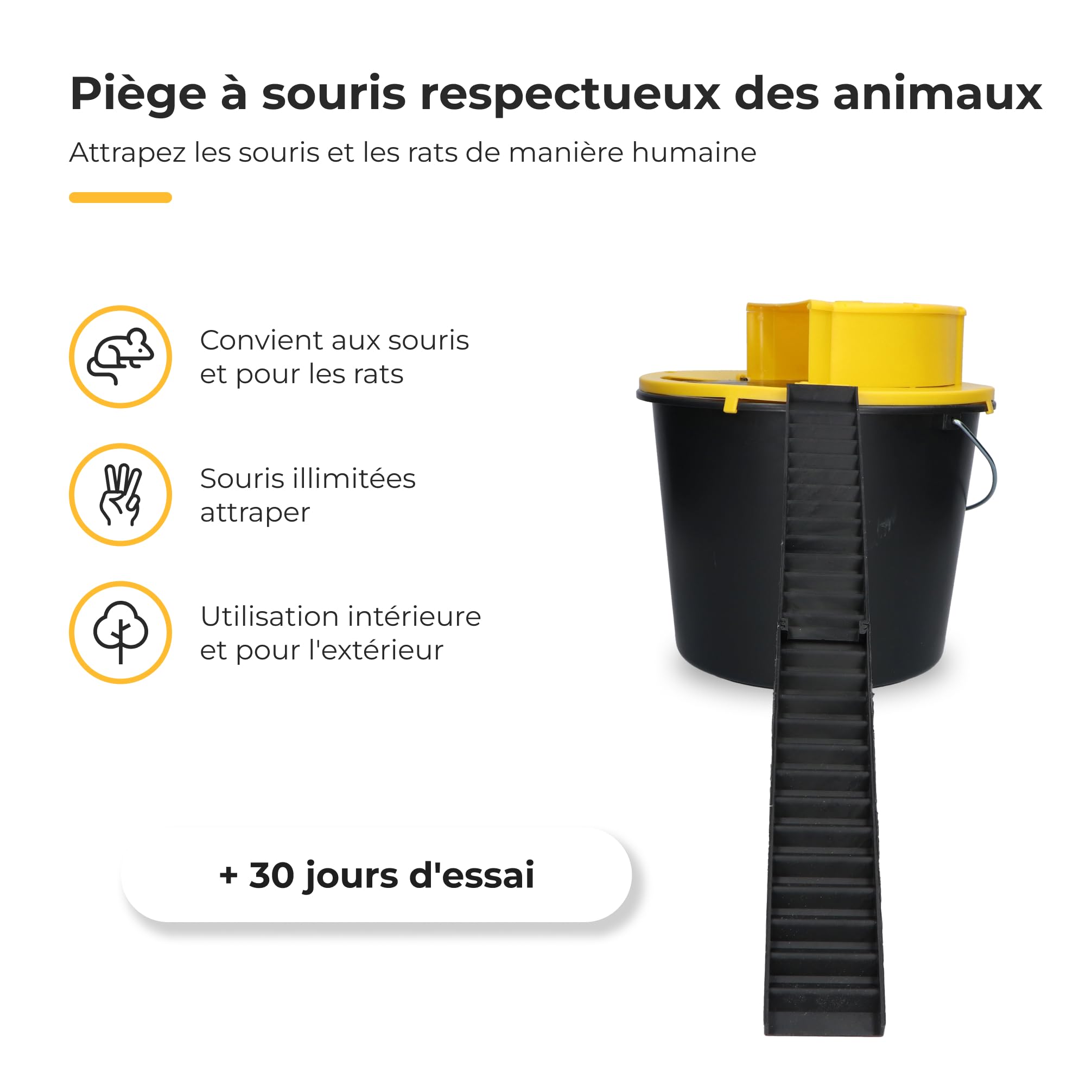 LeKuni 2 Pièces piege a Souris, piege a Rat Vivante en Plastique pour
