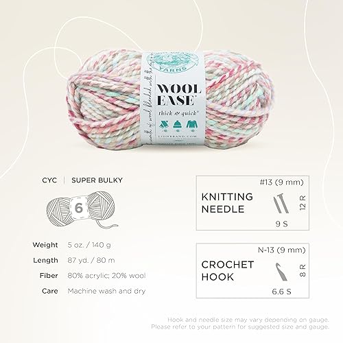 Vista 210 de Lion Brand Yarn Wool-Ease Thick & Quick Yarn - 318.2 ft, Graphite Grafito