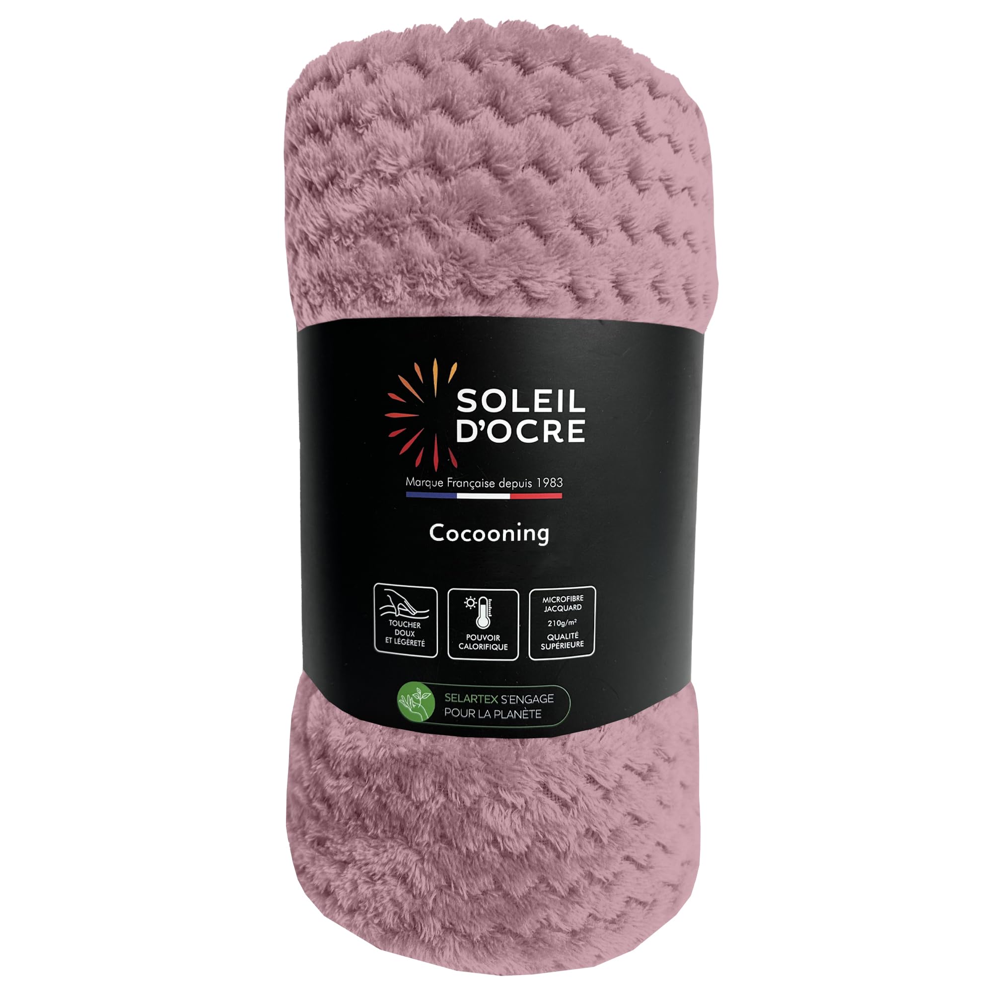 Soleil d'ocre Cocooning Blanket 180 x 220 cm Antique Pink