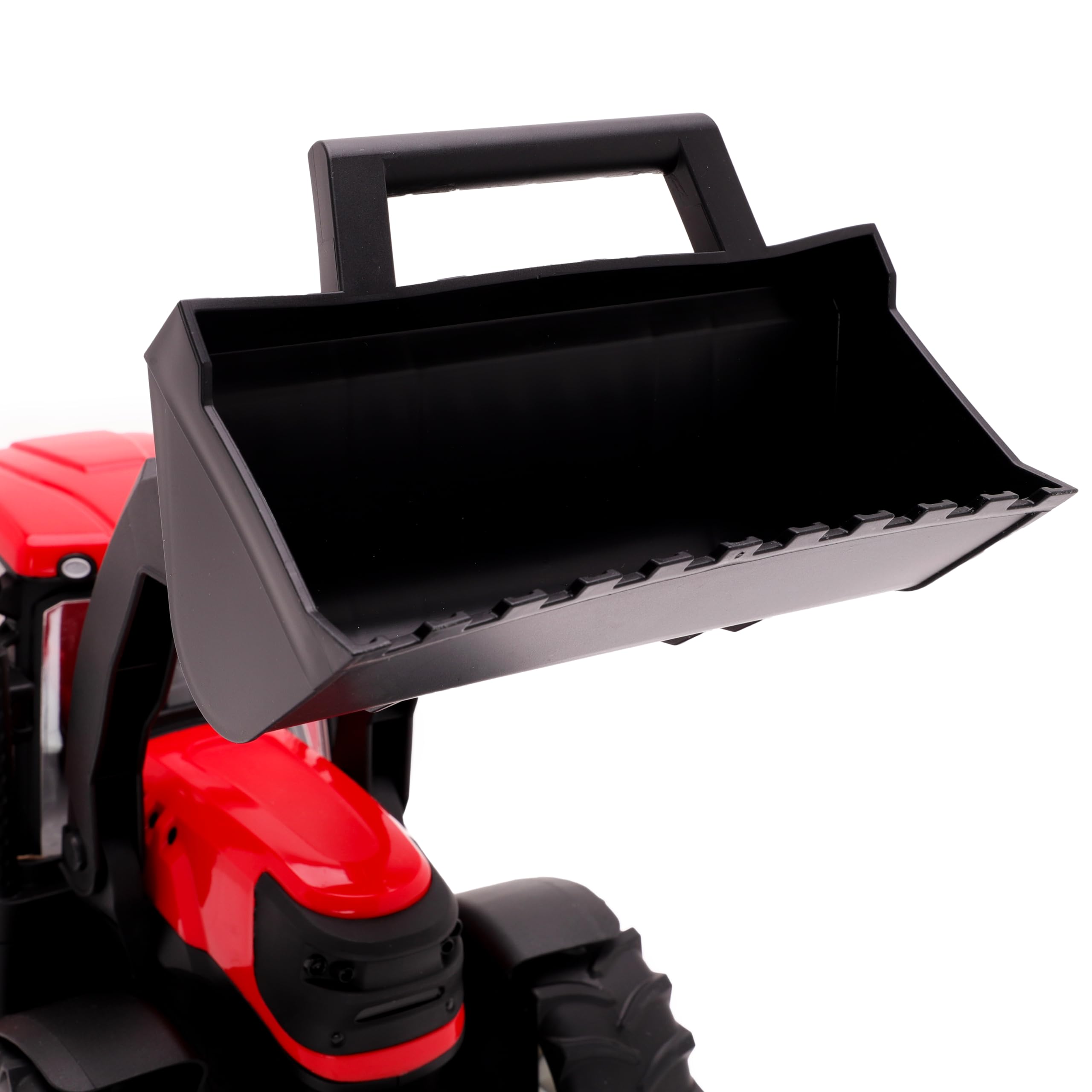 Toyland® 39cm (15") Trattore rosso con porte apribili e caricatore frontale sollevabile - Scala 1:16 - Veicoli agricoli giocattolo