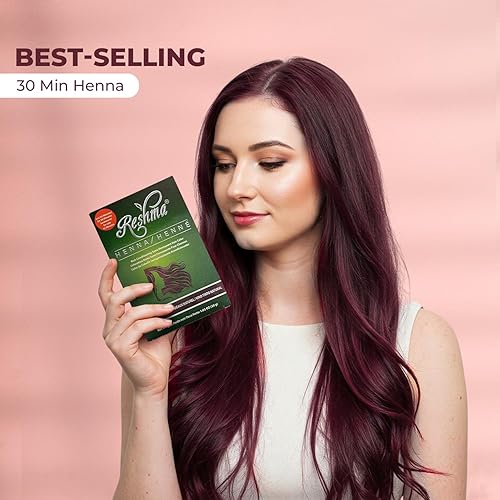 Miniatura 6 de Reshma Beauty Tinte para el cabello con henna de 30 minutos, infundido con hierbas naturales, para un cabello suave y brillante, tinte de cabello