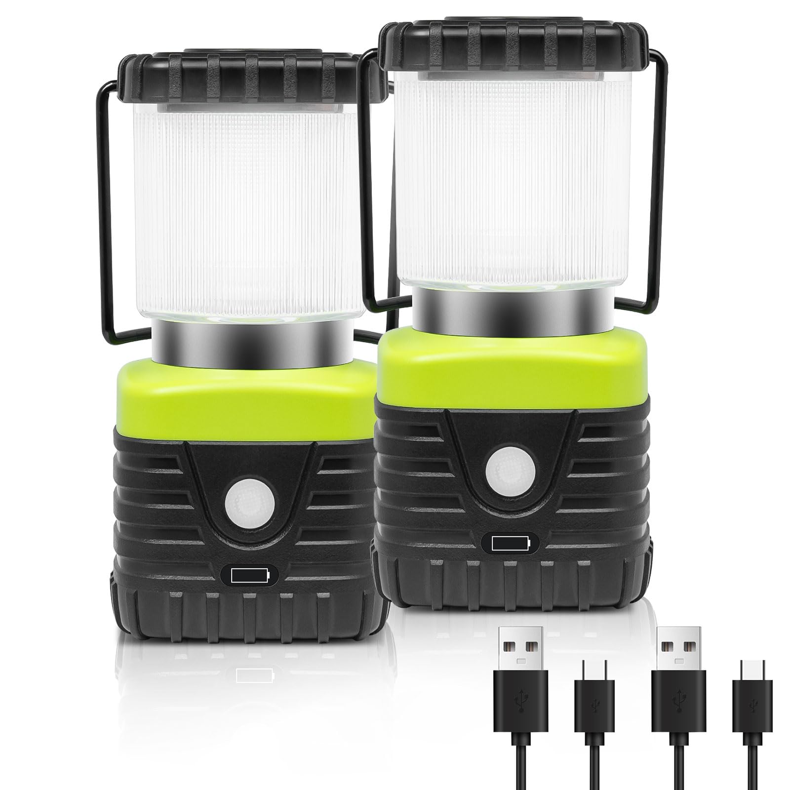 Jarxin Lanterna da campeggio a LED a luce bianca da 6500 K, ricaricabile, 1000 lm, 4500 mAh, torcia elettrica per uragani di emergenza, escursionismo, lanterna impermeabile IP44 (nero)