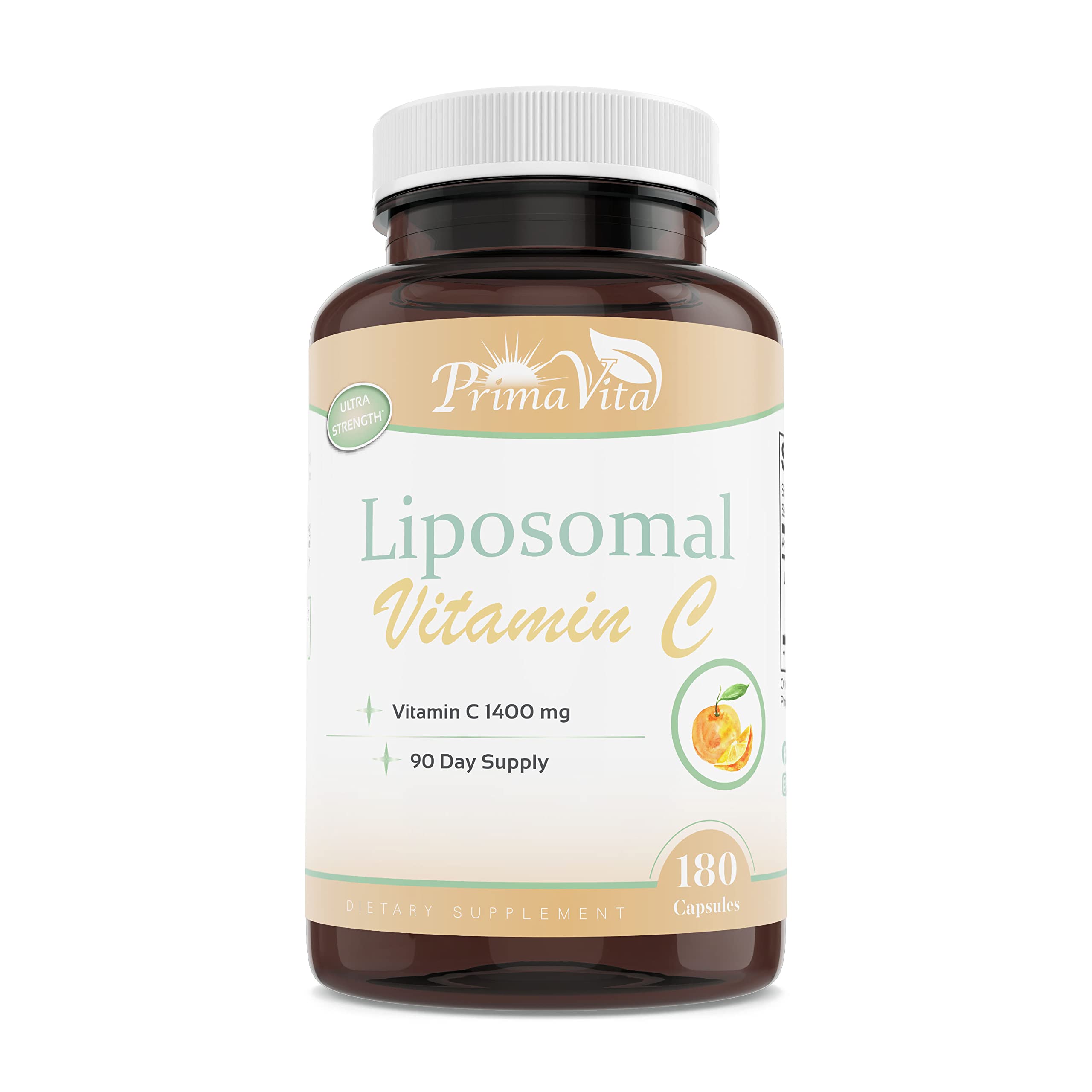 Liposomal Vitamin C 1400mg Capsules, Immune Support Supplement, High Absorption Vitamin & Antioxidant Fat Soluble Vitamin C Supplement (180 Capsules)