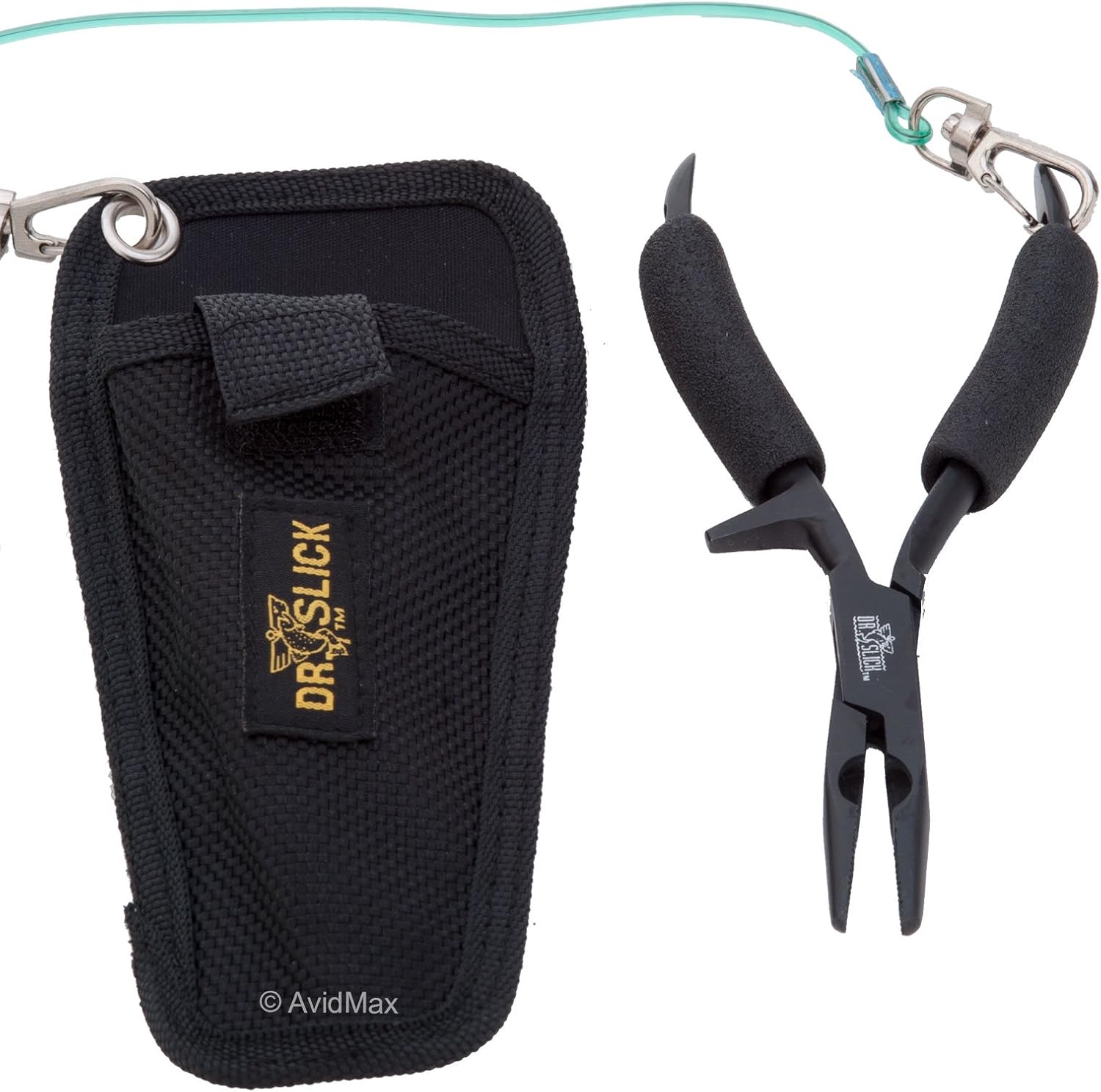 Dr. Slick Chain Nose Plier, 6", Black, w/Side Cutter, Foam Grips, Straight A